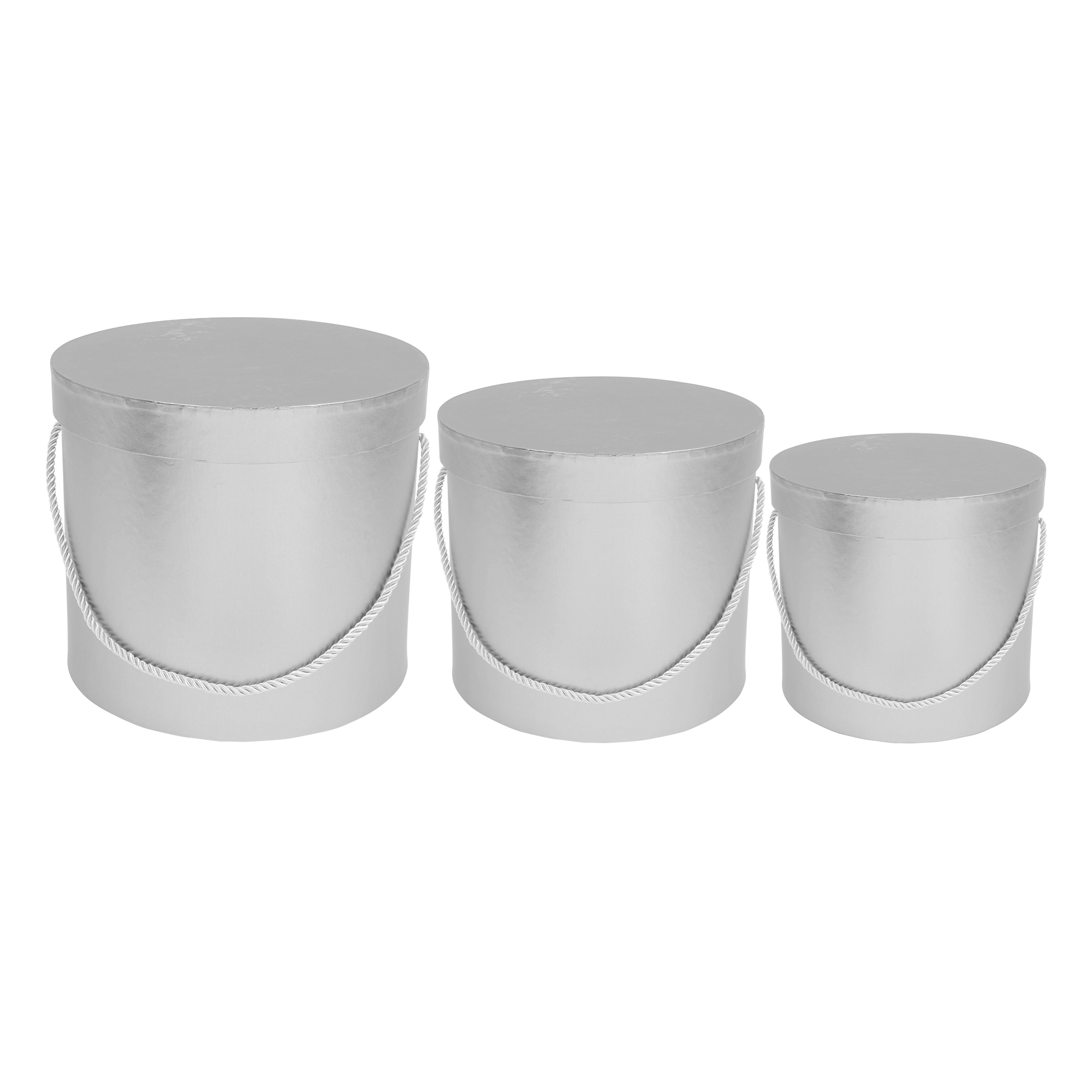 Nested Floral Boxes 3pc/set - Silver