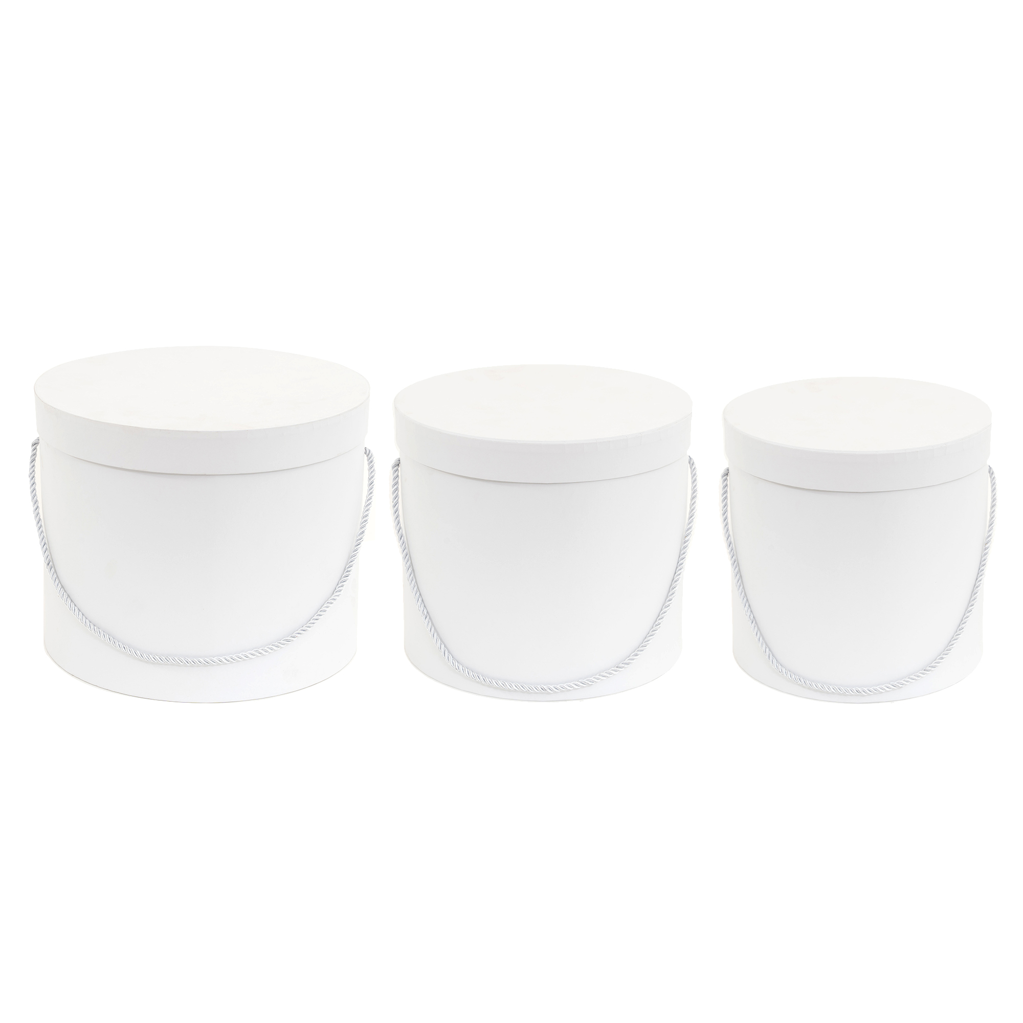 Nested Floral Boxes 3pc/set - All White