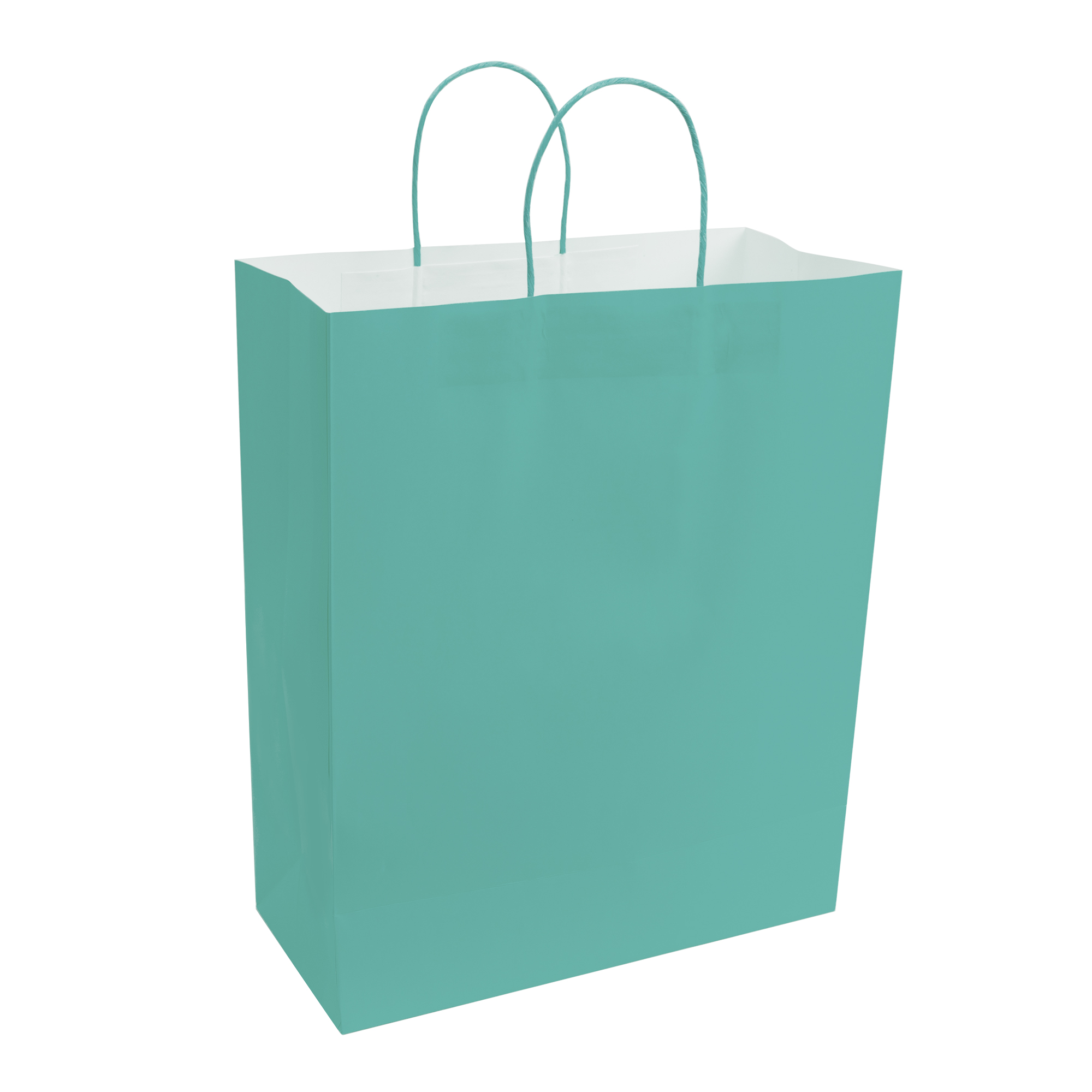 Paper Bags with Handles for Favors & Gifts 15¾" - Aqua