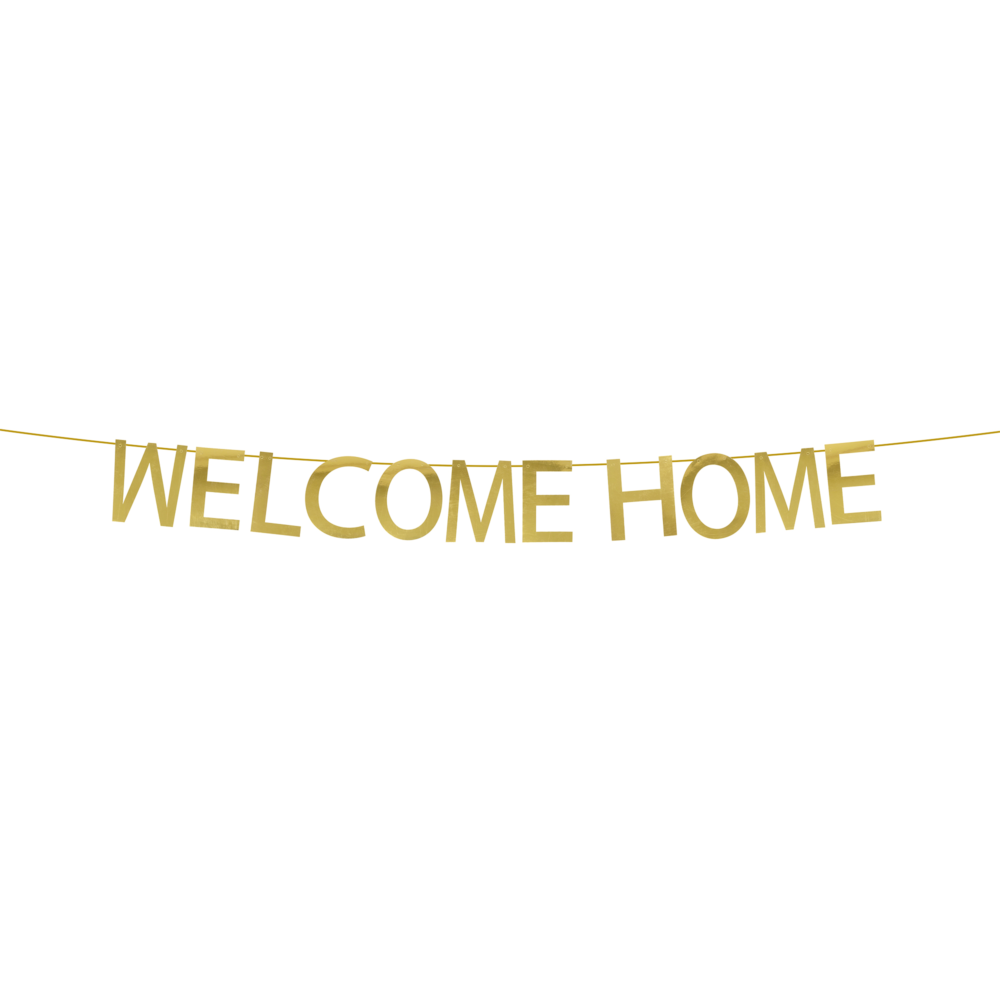 "WELCOME HOME"  Banner 7" - Gold