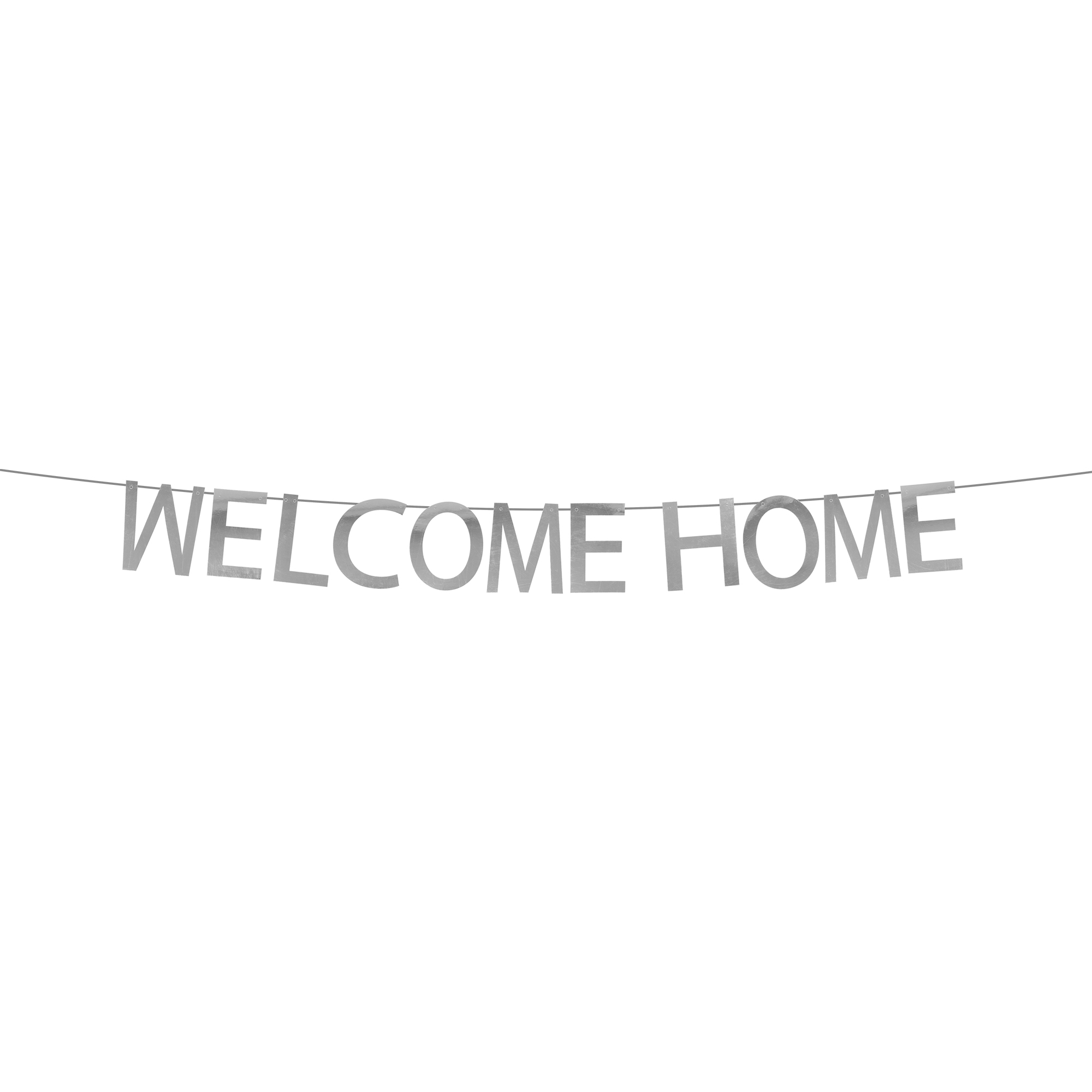 "WELCOME HOME"  Banner 7" - Silver