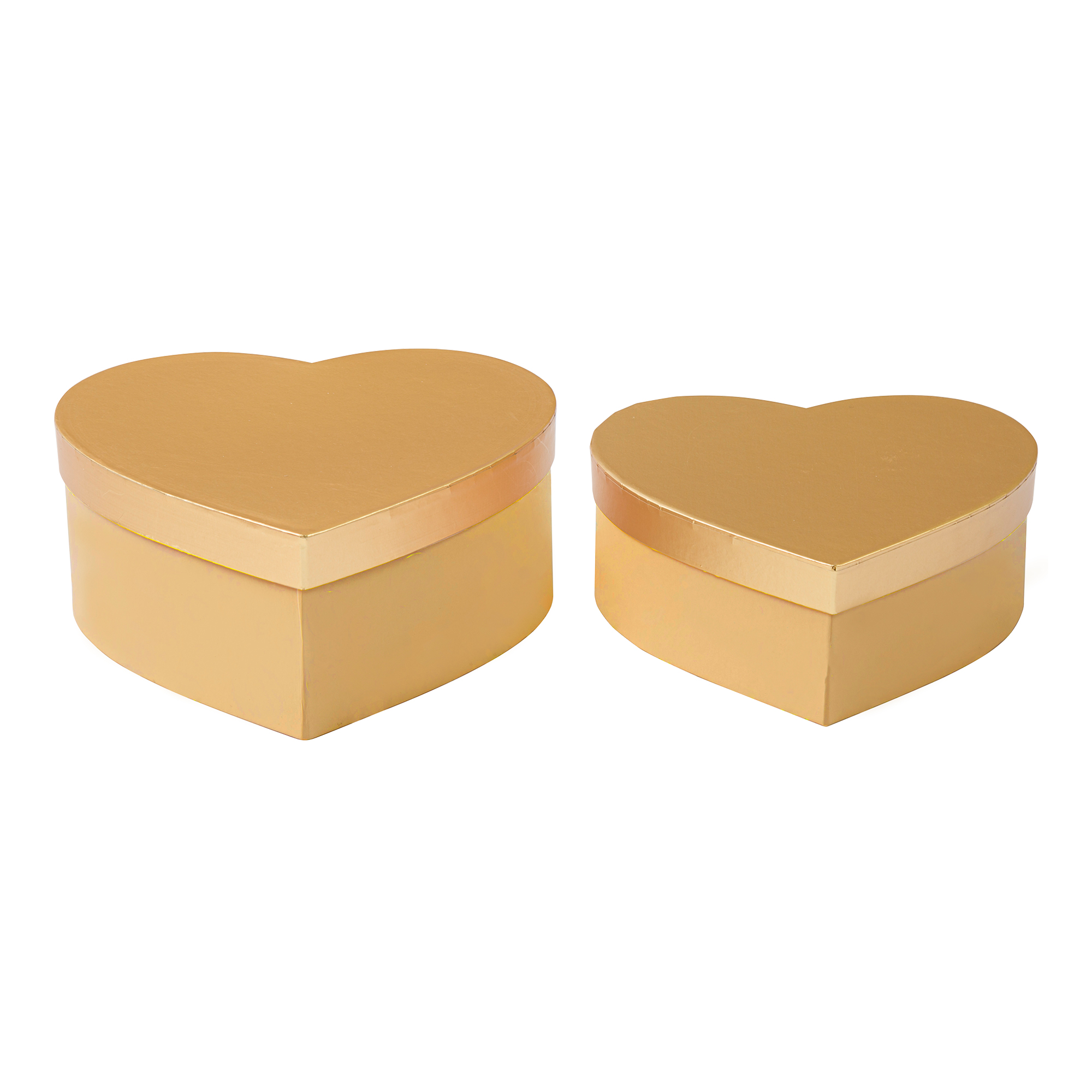 Nested Heart Floral Boxes 2pc/set - All Gold