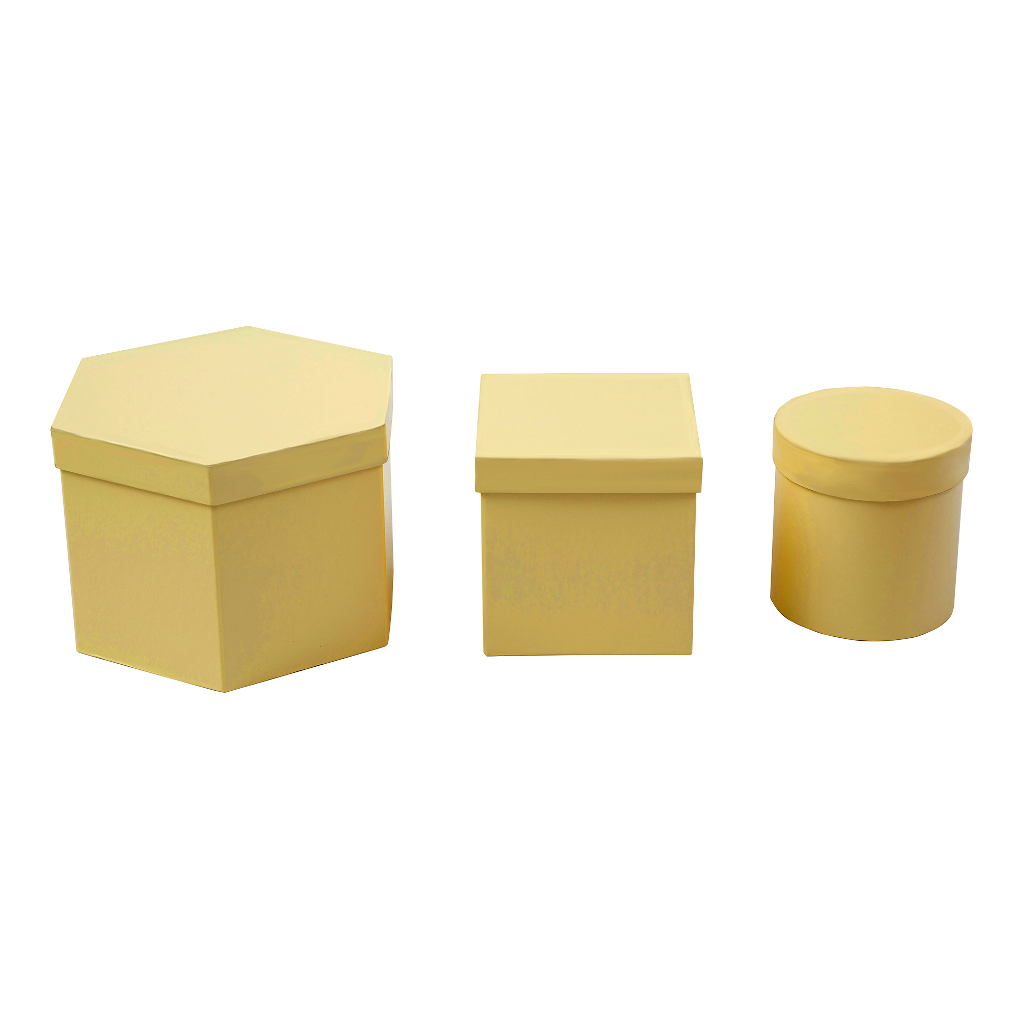 Nested Floral Boxes 3pc/set - All Gold