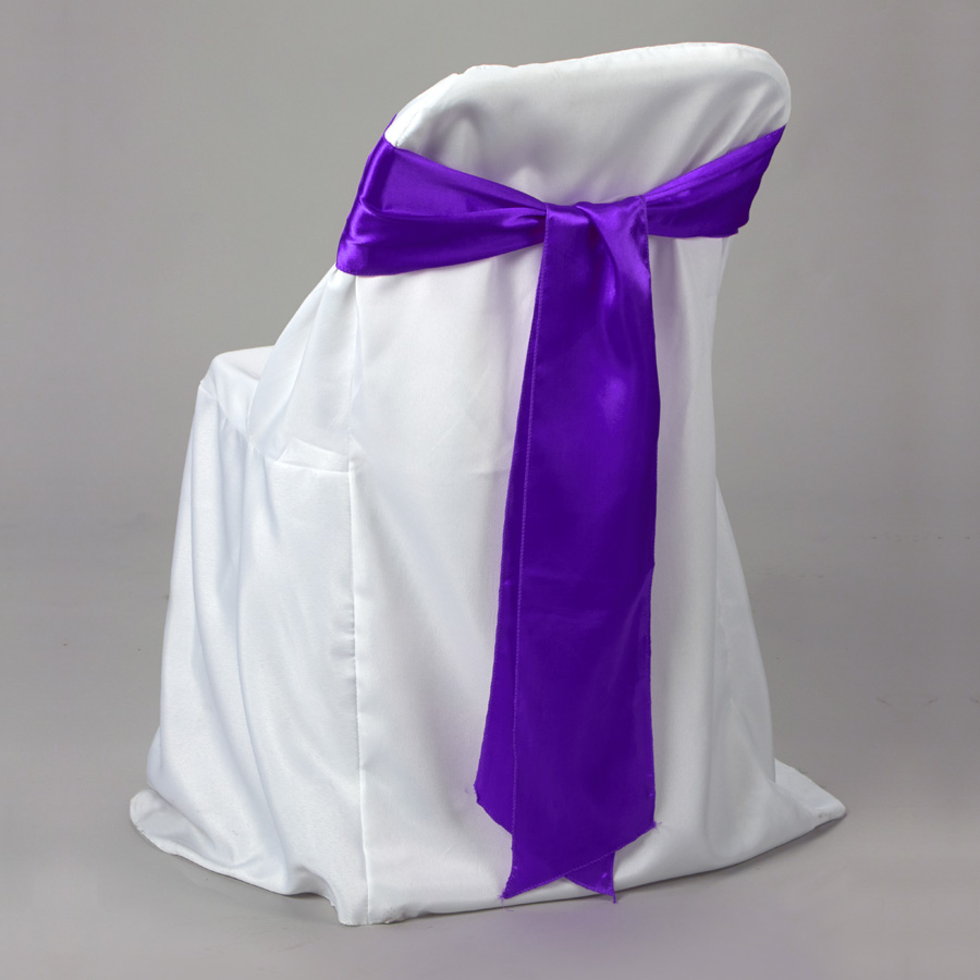 Satin Chair Bow 6" X 108" 6pc/bag - Purple