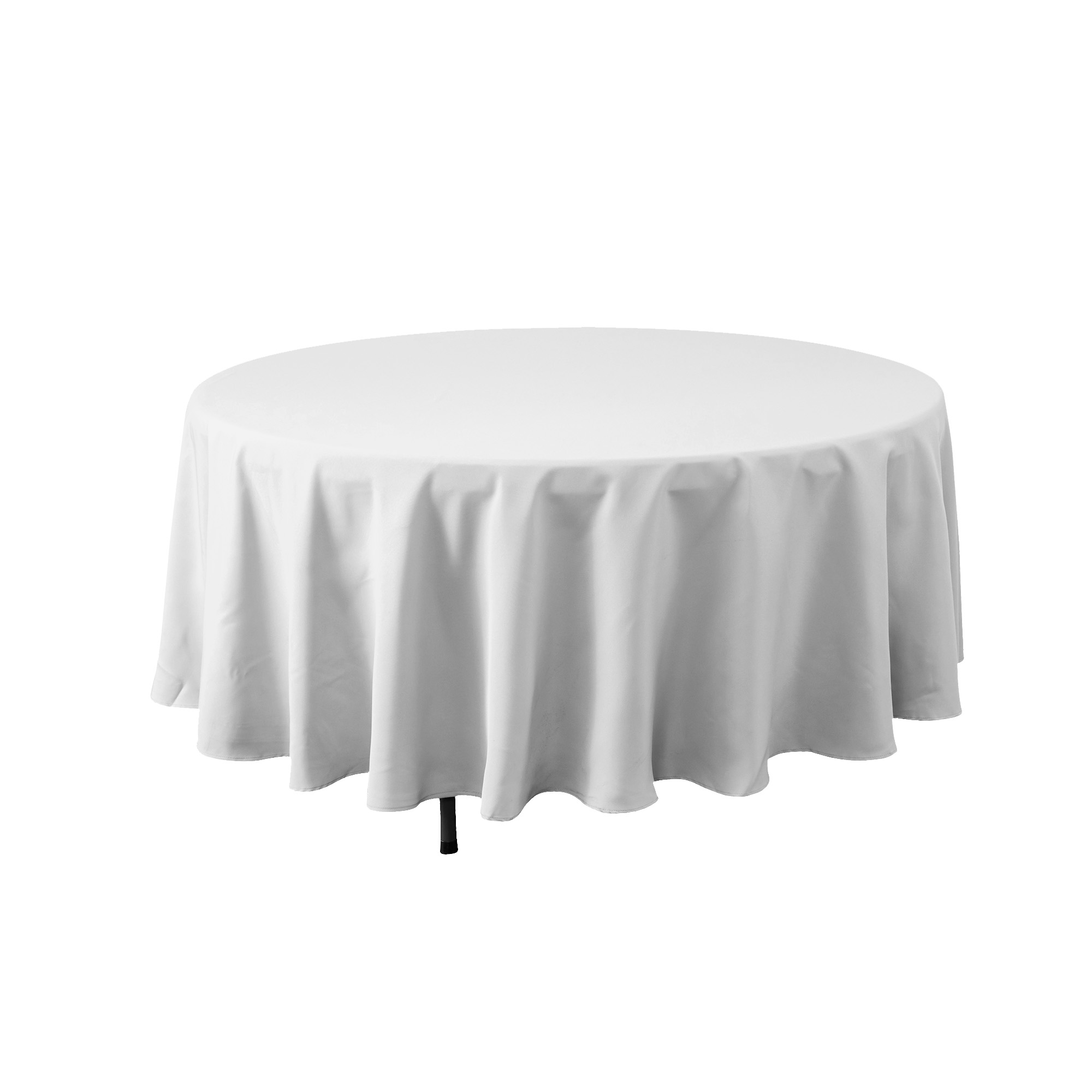 Round Polyester Table Cover 108" - White