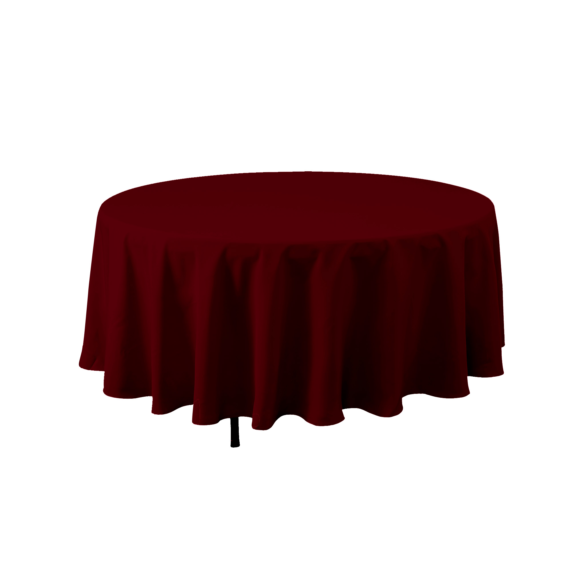 Round Polyester Table Cover 108" - Burgundy