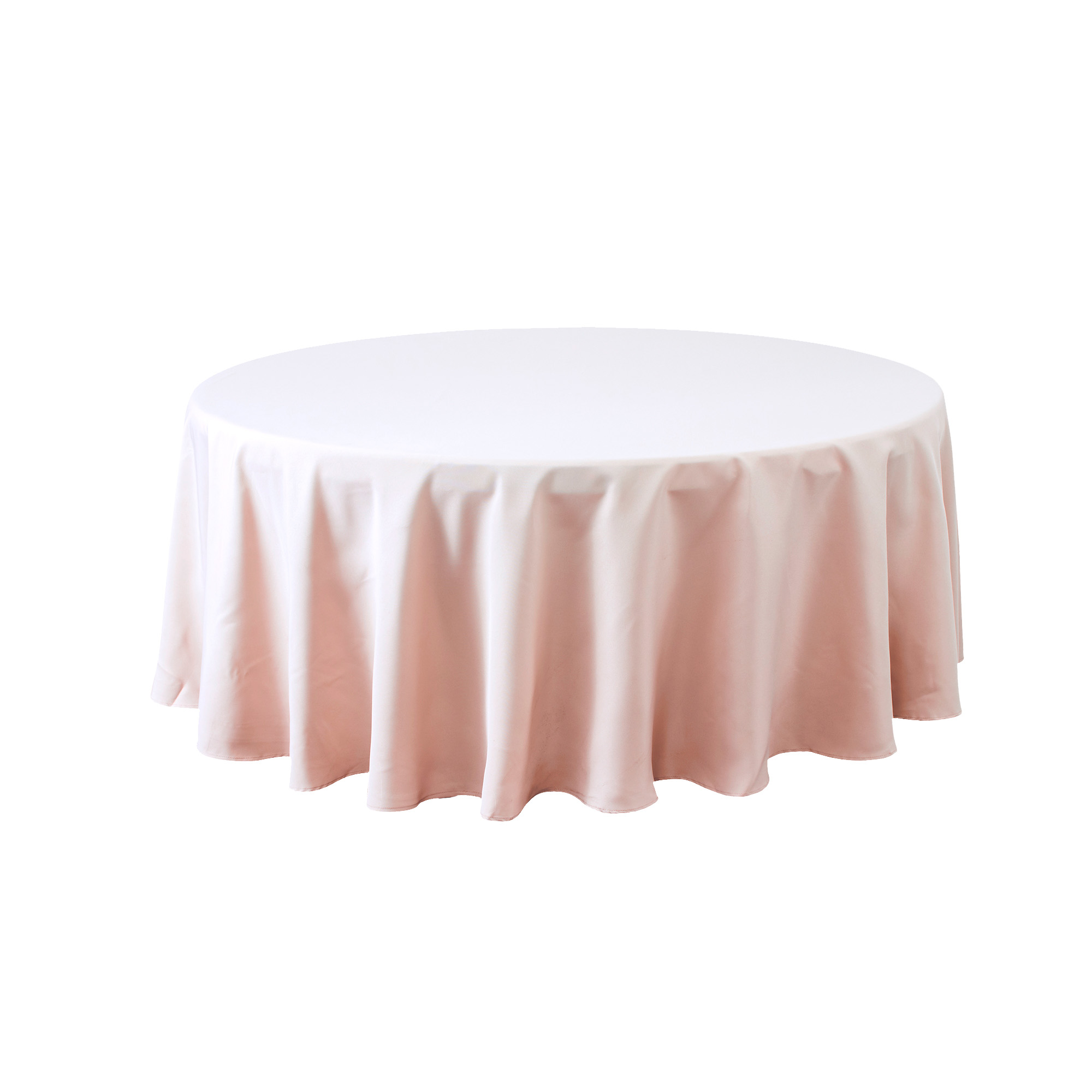 Round Polyester Table Cover 108" - Blush