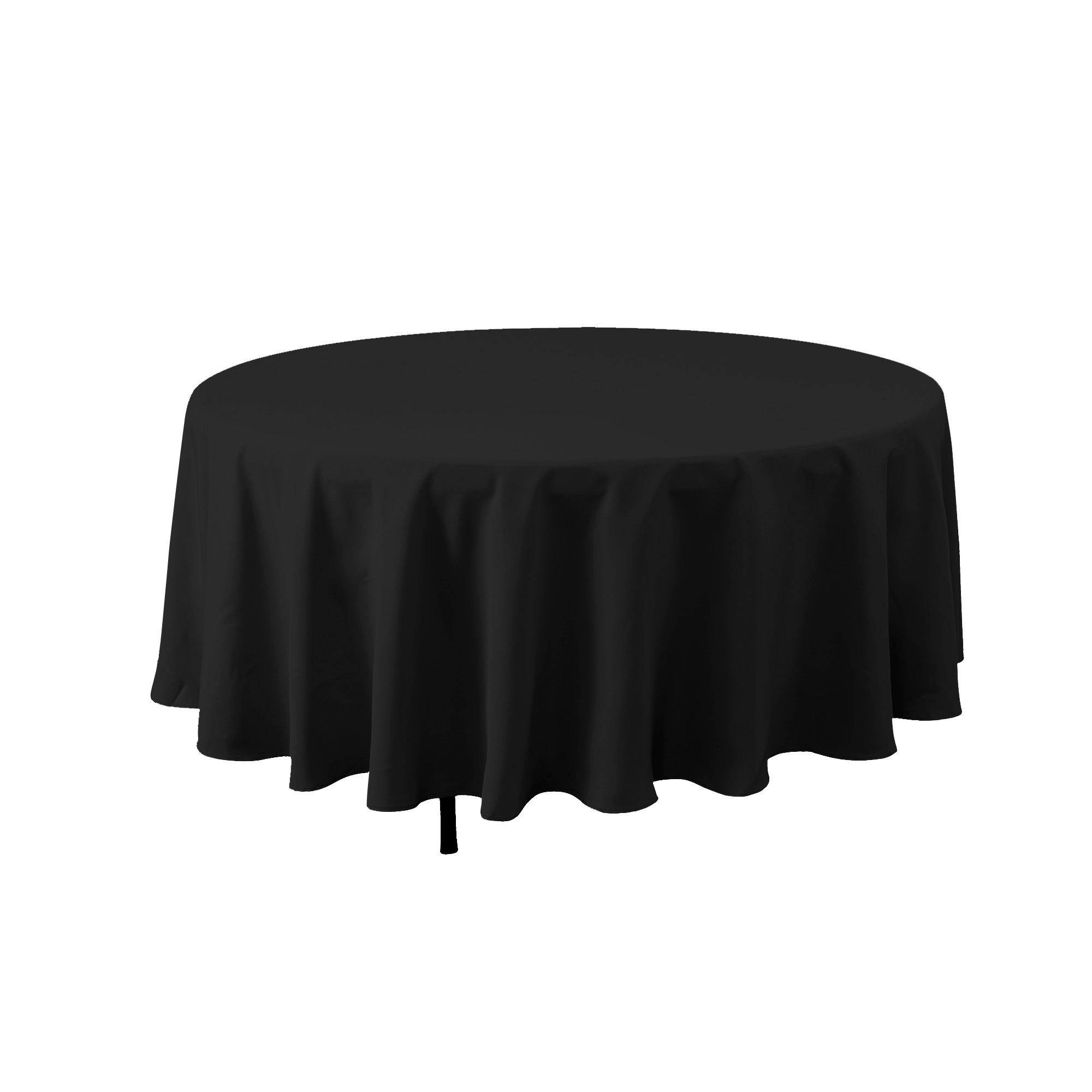 Round Polyester Table Cover 108" - Black
