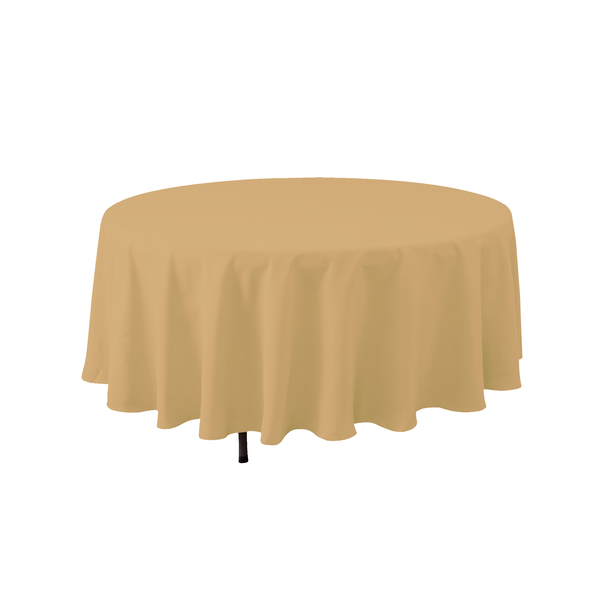 Round Polyester Table Cover 108" - Champagne