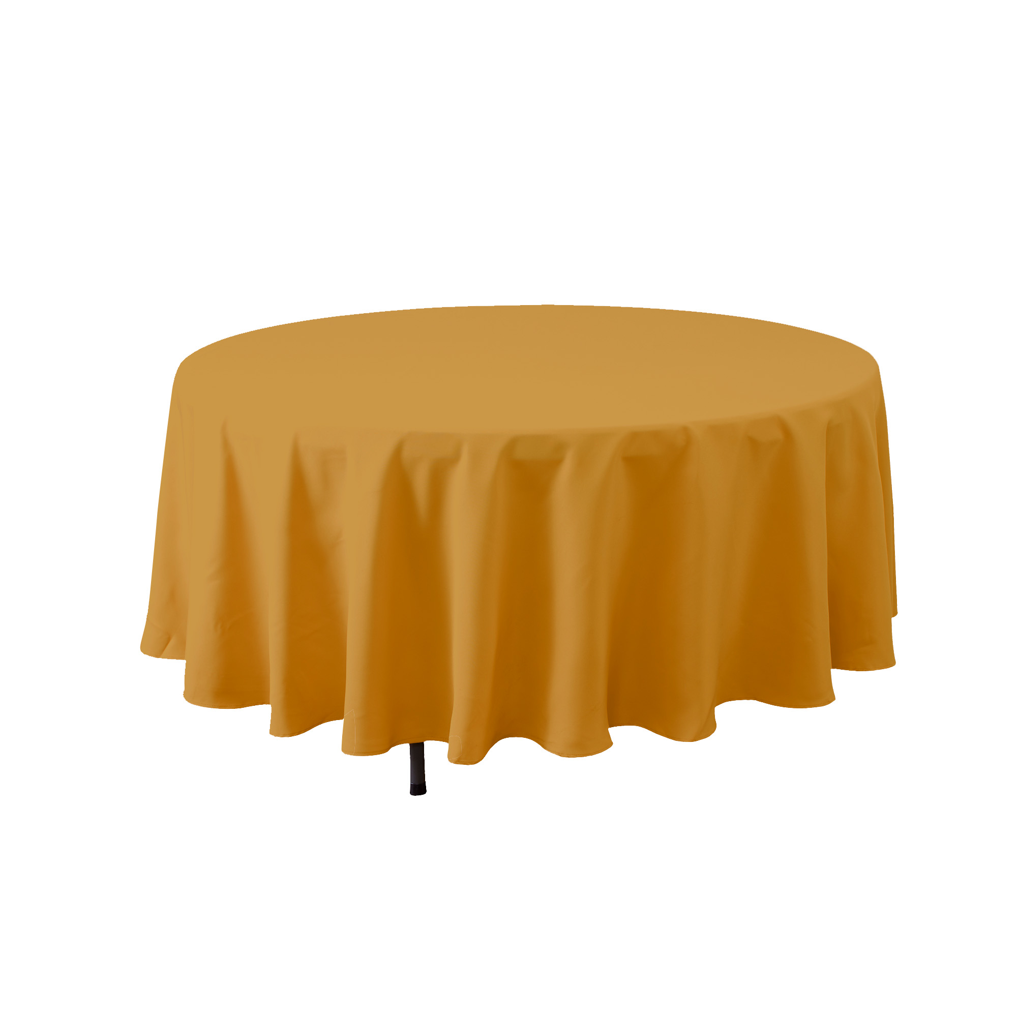 Round Polyester Table Cover 108" - Gold