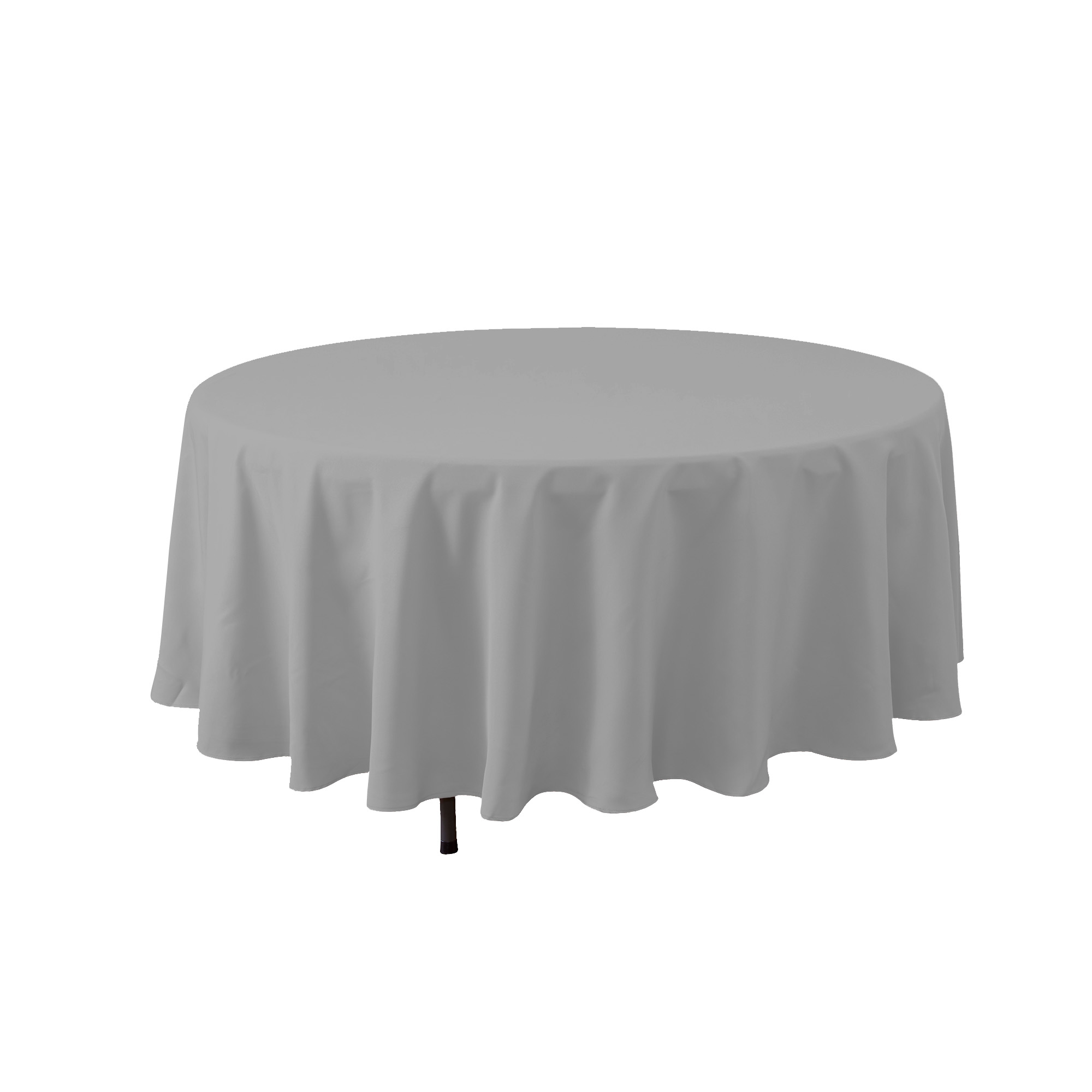 Round Polyester Table Cover 108" - Silver