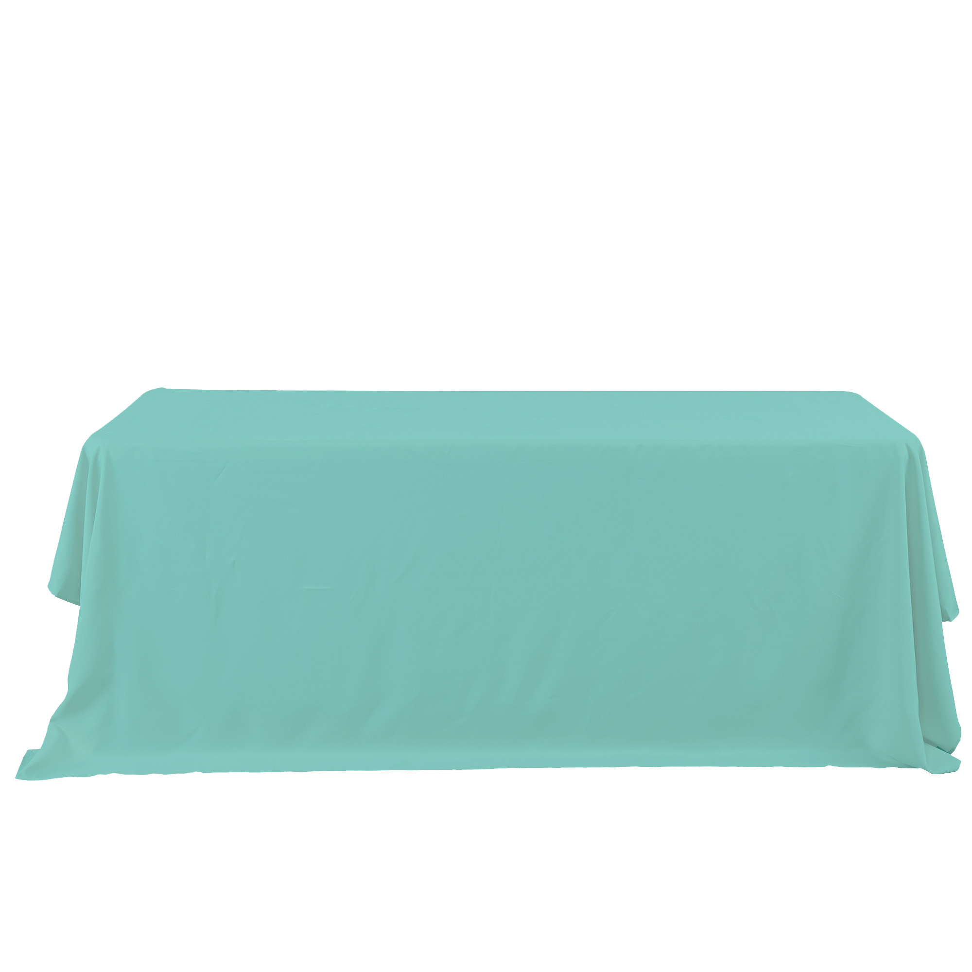 Rectangle Polyester Table Cover 90" x 132" - Aqua