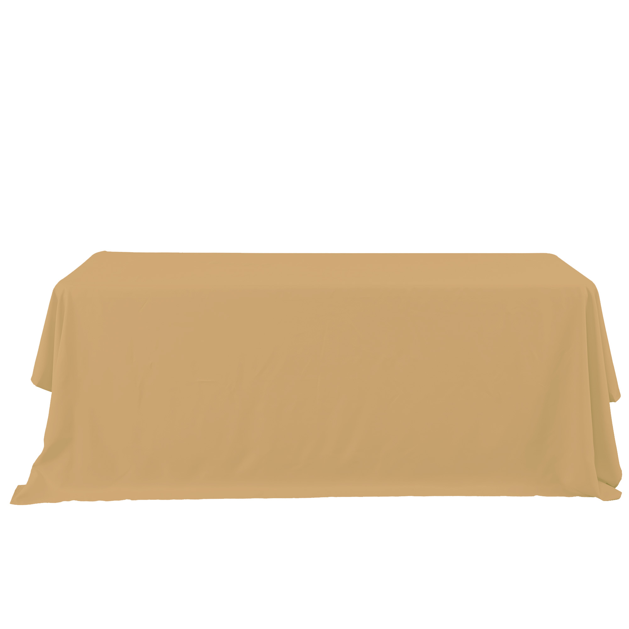 Rectangle Polyester Table Cover 90" x 132" - Champagne