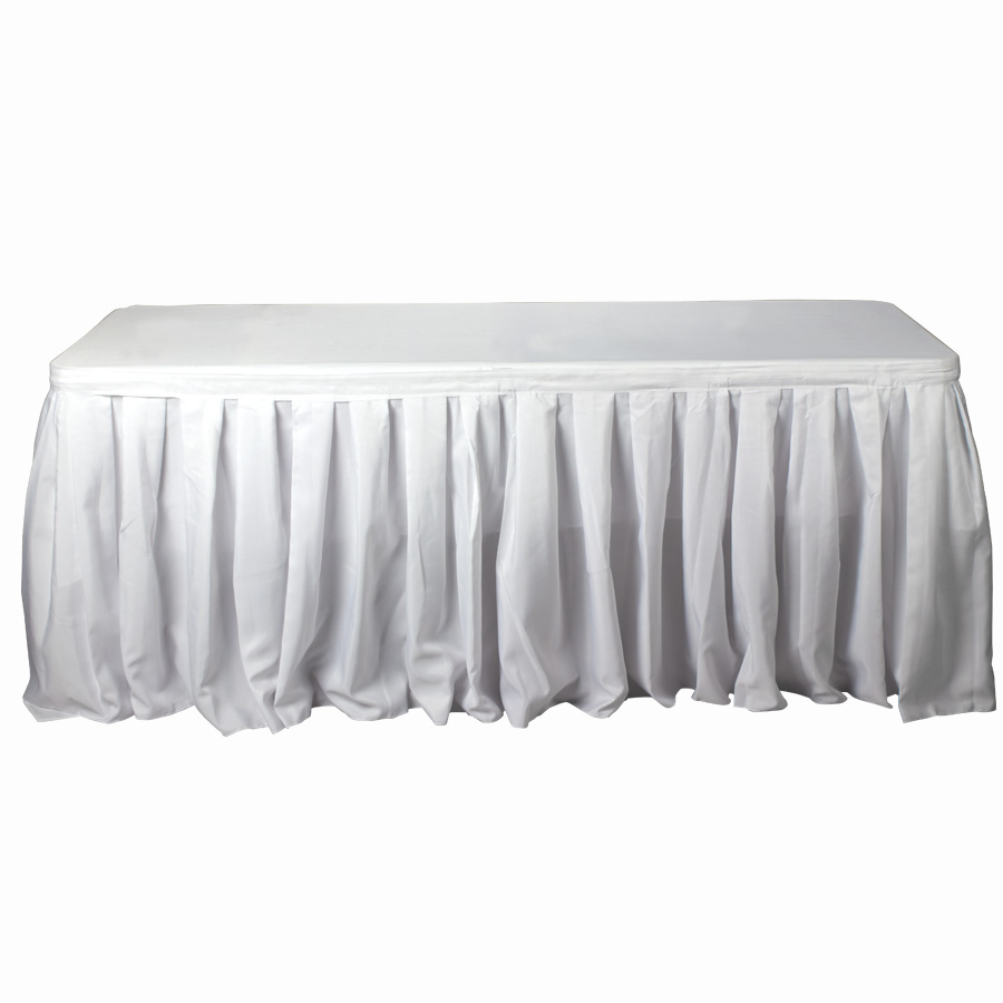 Polyester Table Skirt 14ft - White