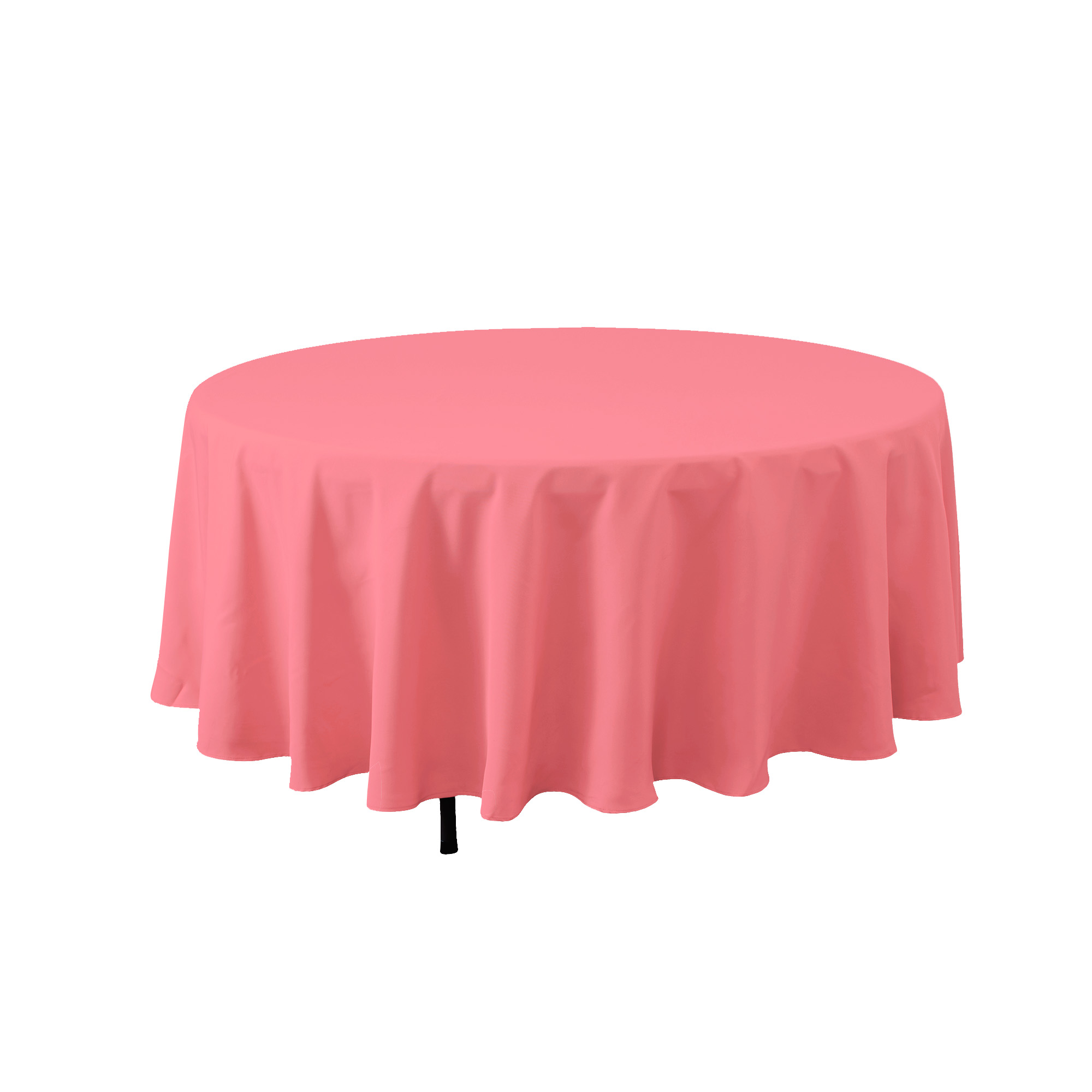 Round Polyester Table Cover 132" - Coral
