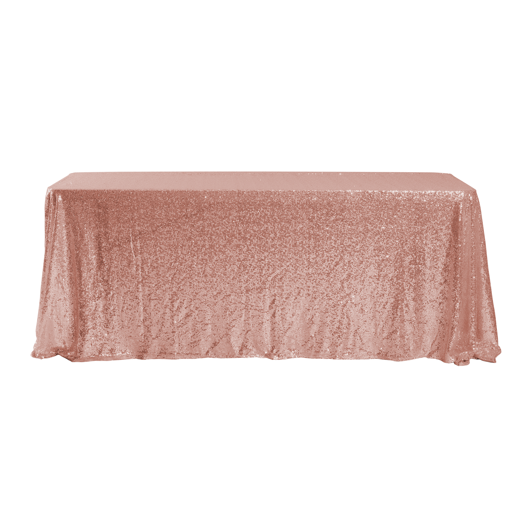 Rectangle Sequin Table Cover 90" x 132" - Blush