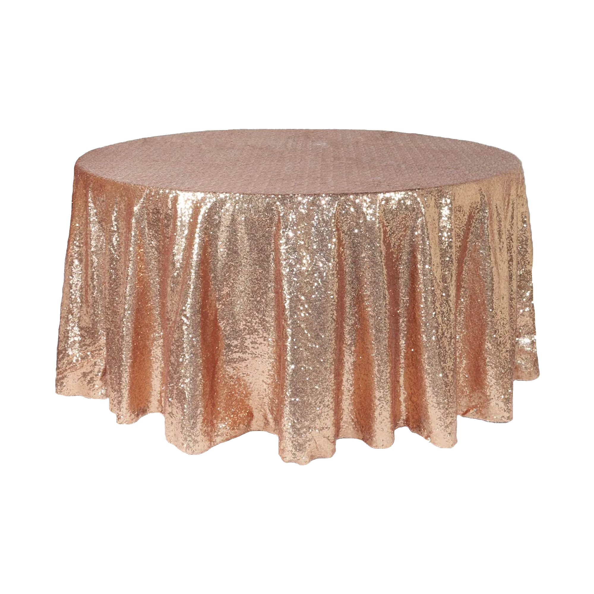 Round Sequin Table Cover 108" - Blush