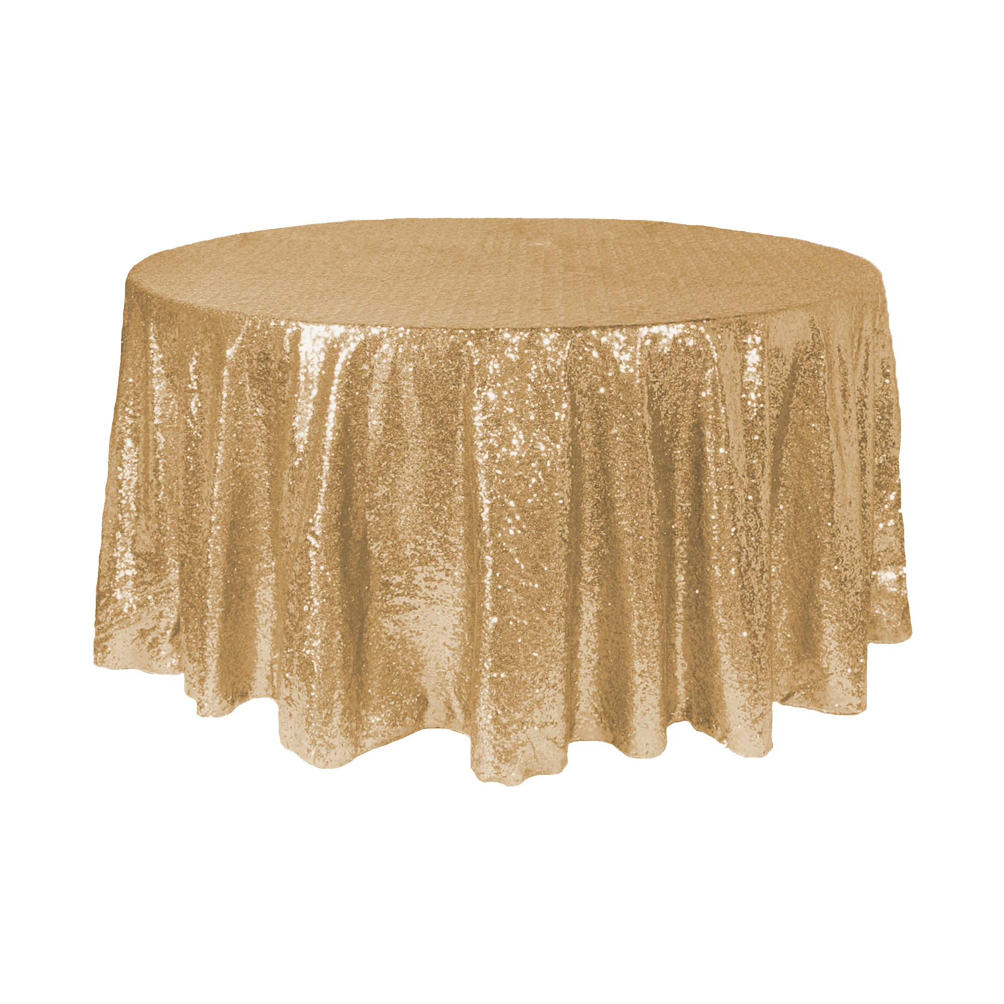 Round Sequin Table Cover 108" - Champagne