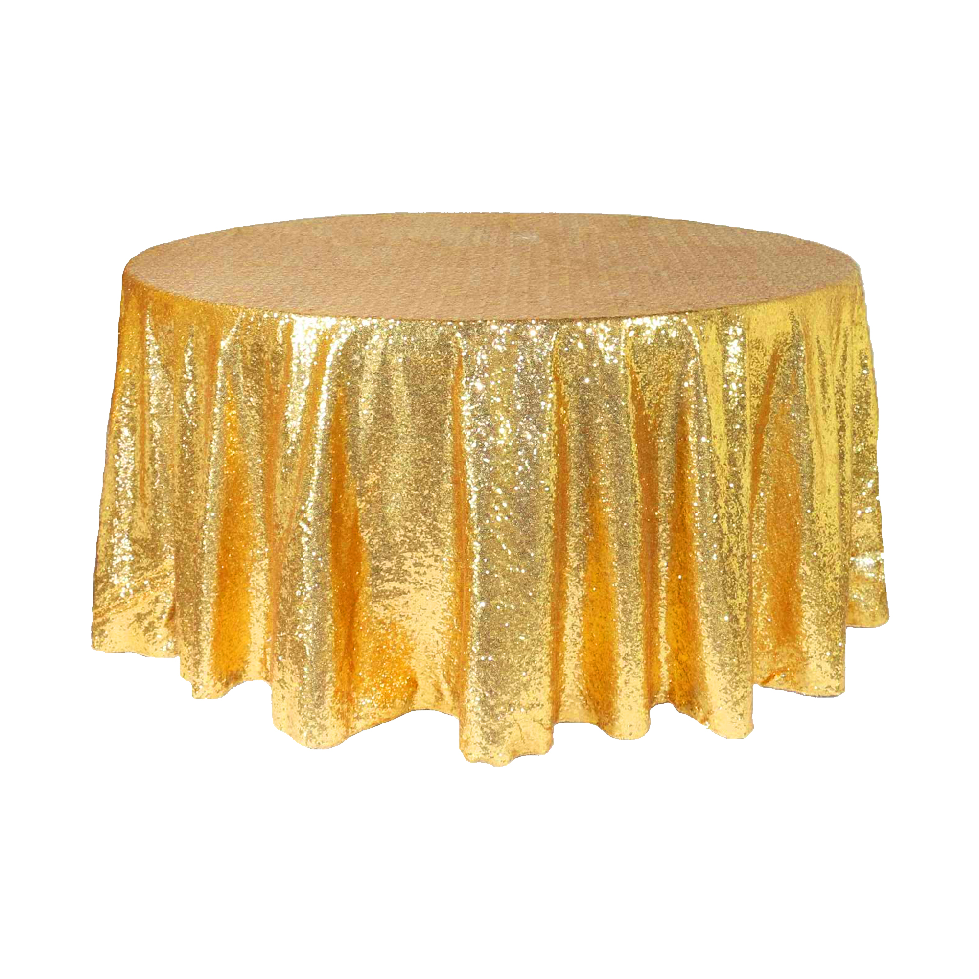 Round Sequin Table Cover 108" - Gold
