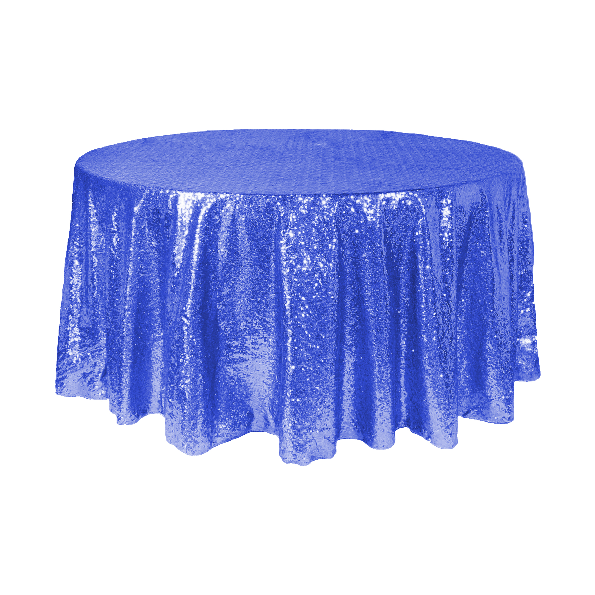 Round Sequin Table Cover 108" - Royal Blue