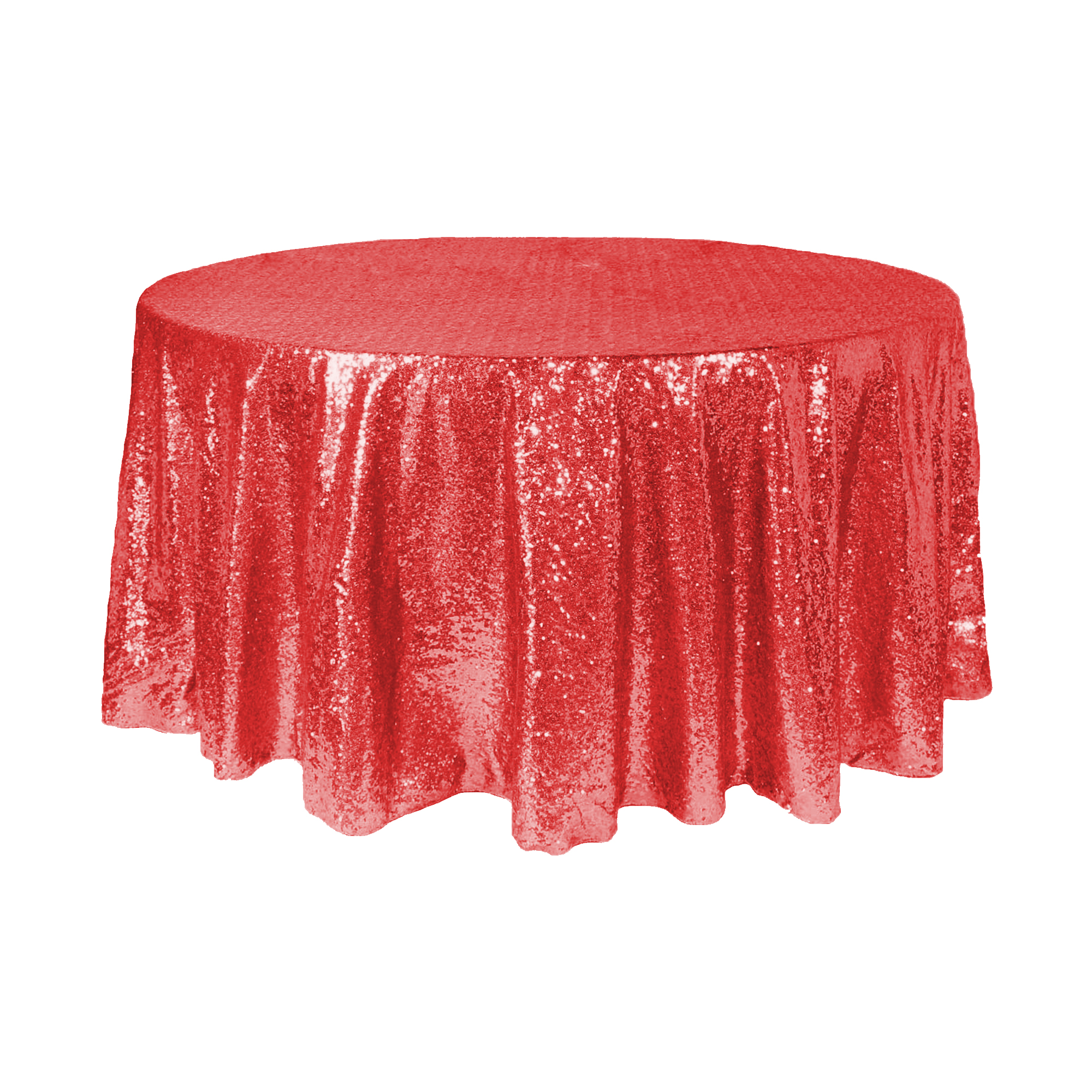 Round Sequin Table Cover 108" - Red