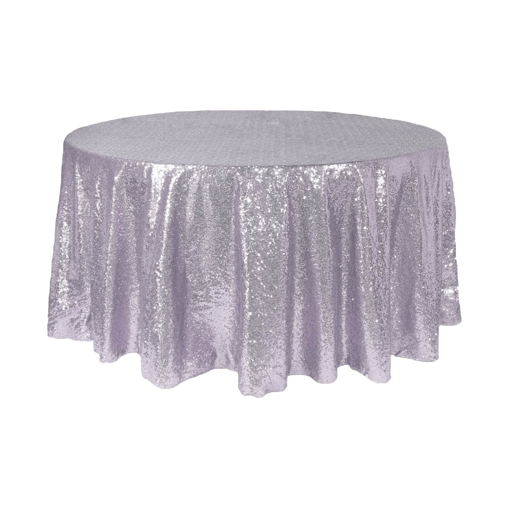 Round Sequin Table Cover 108" - White Iridescent