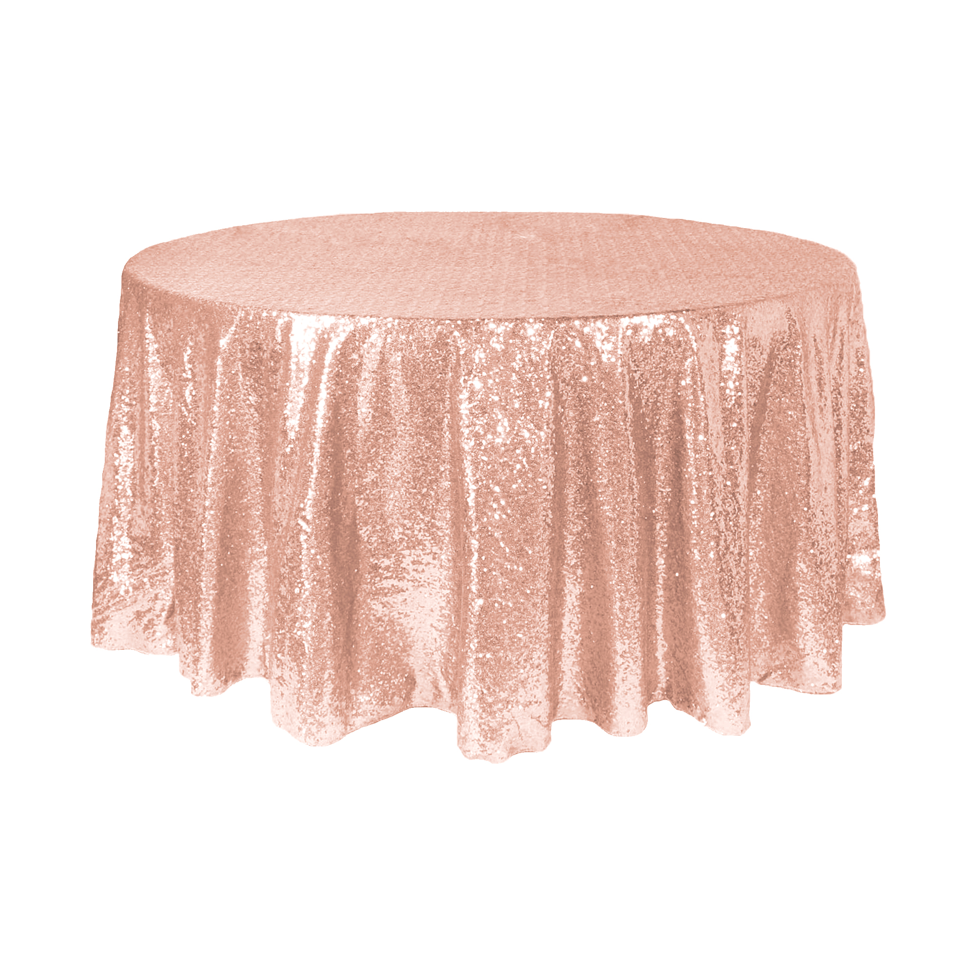 Round Sequin Table Cover 120" - Blush