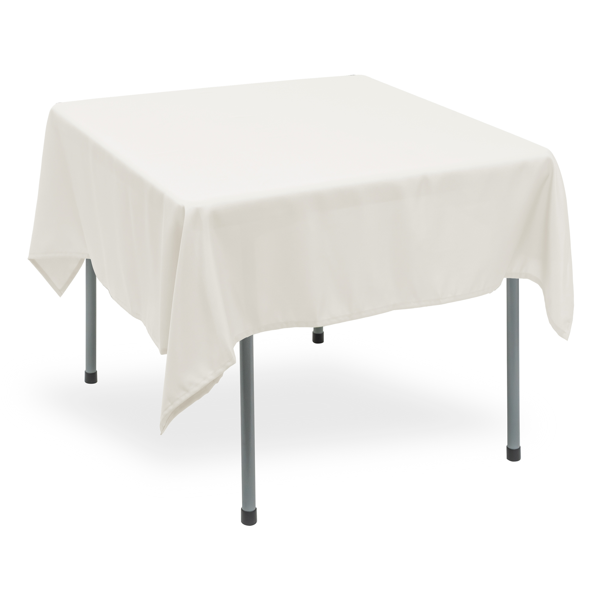 Polyester Square Table Cover 70" - White