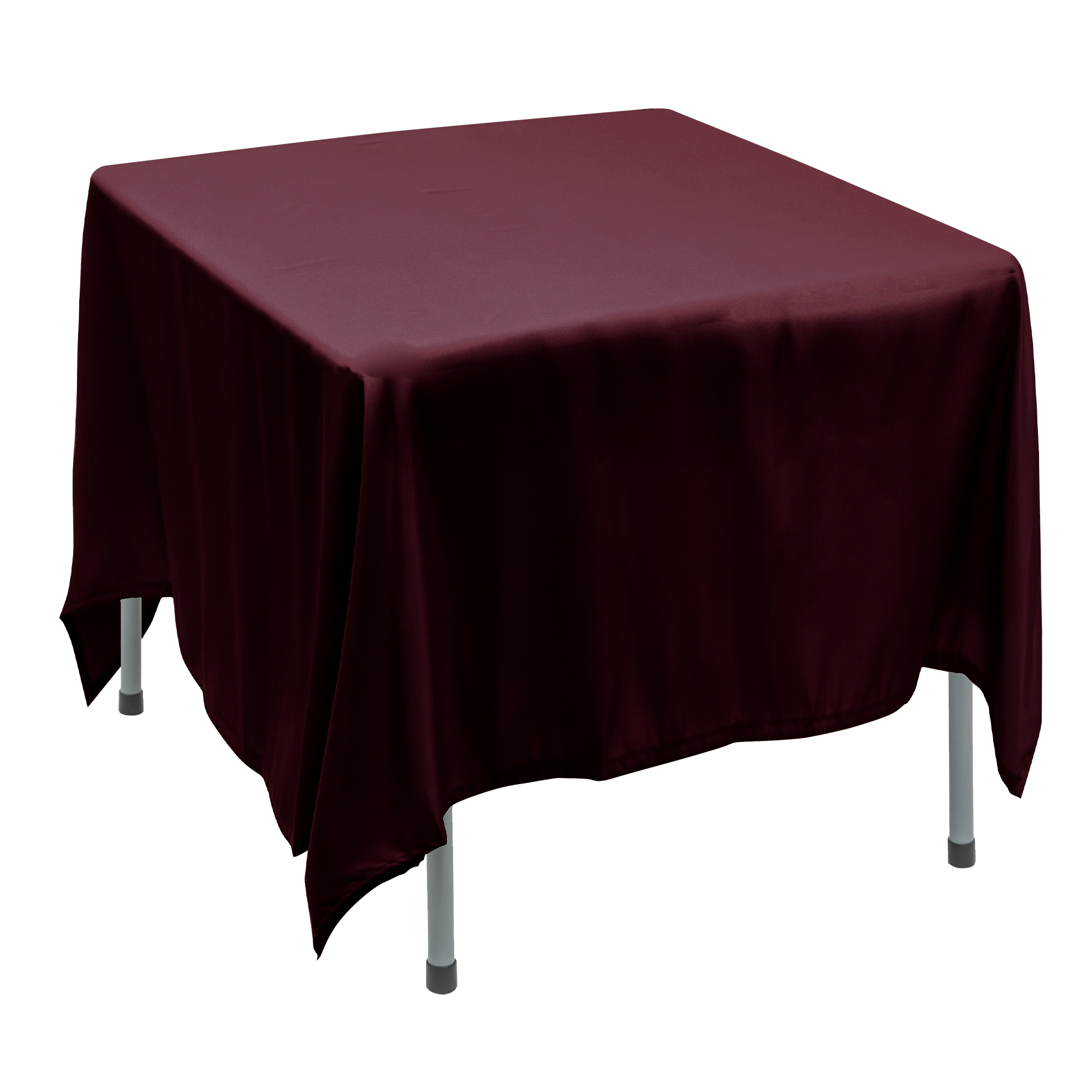 Polyester Square Table Cover 90" - Burgundy