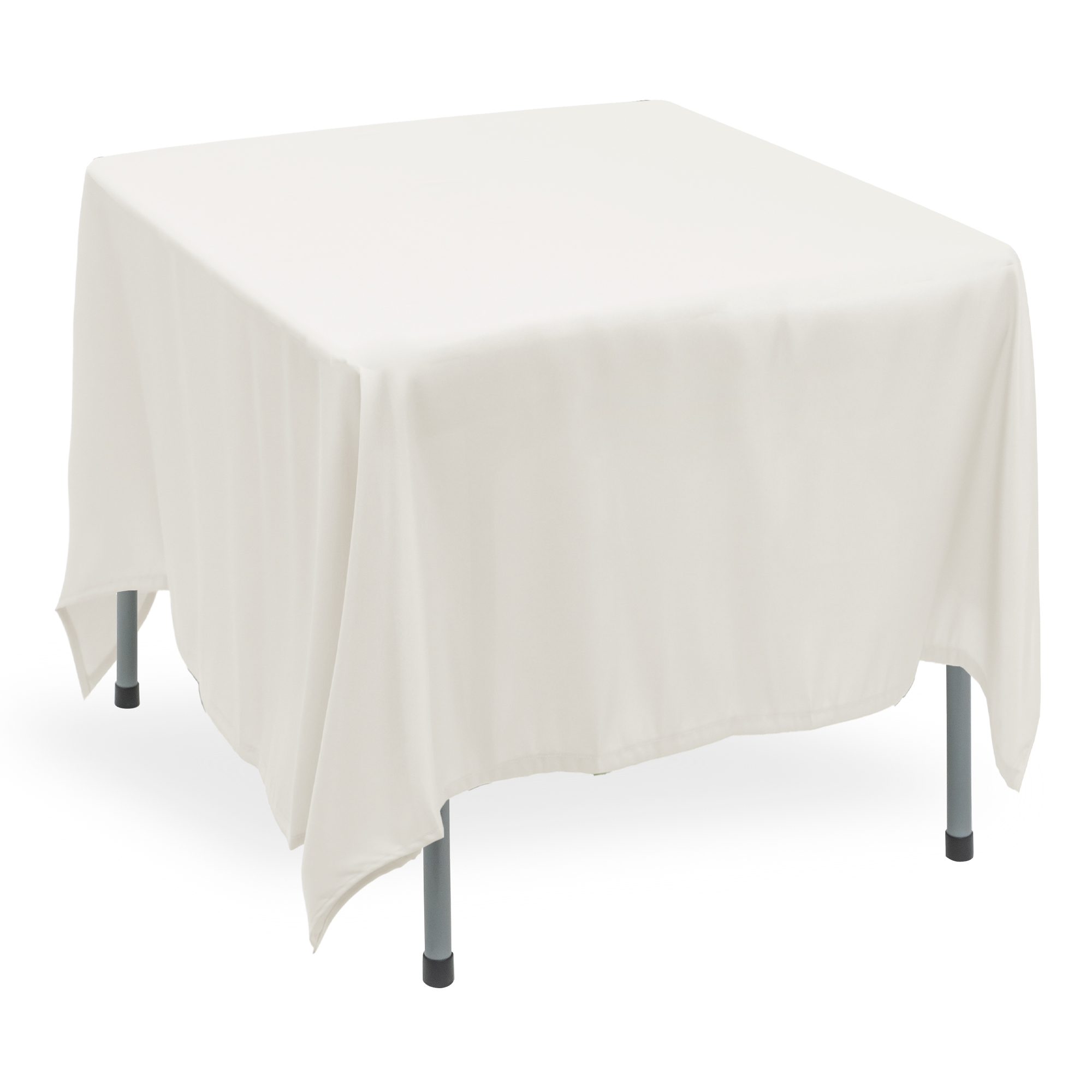 Polyester Square Table Cover 90" - White