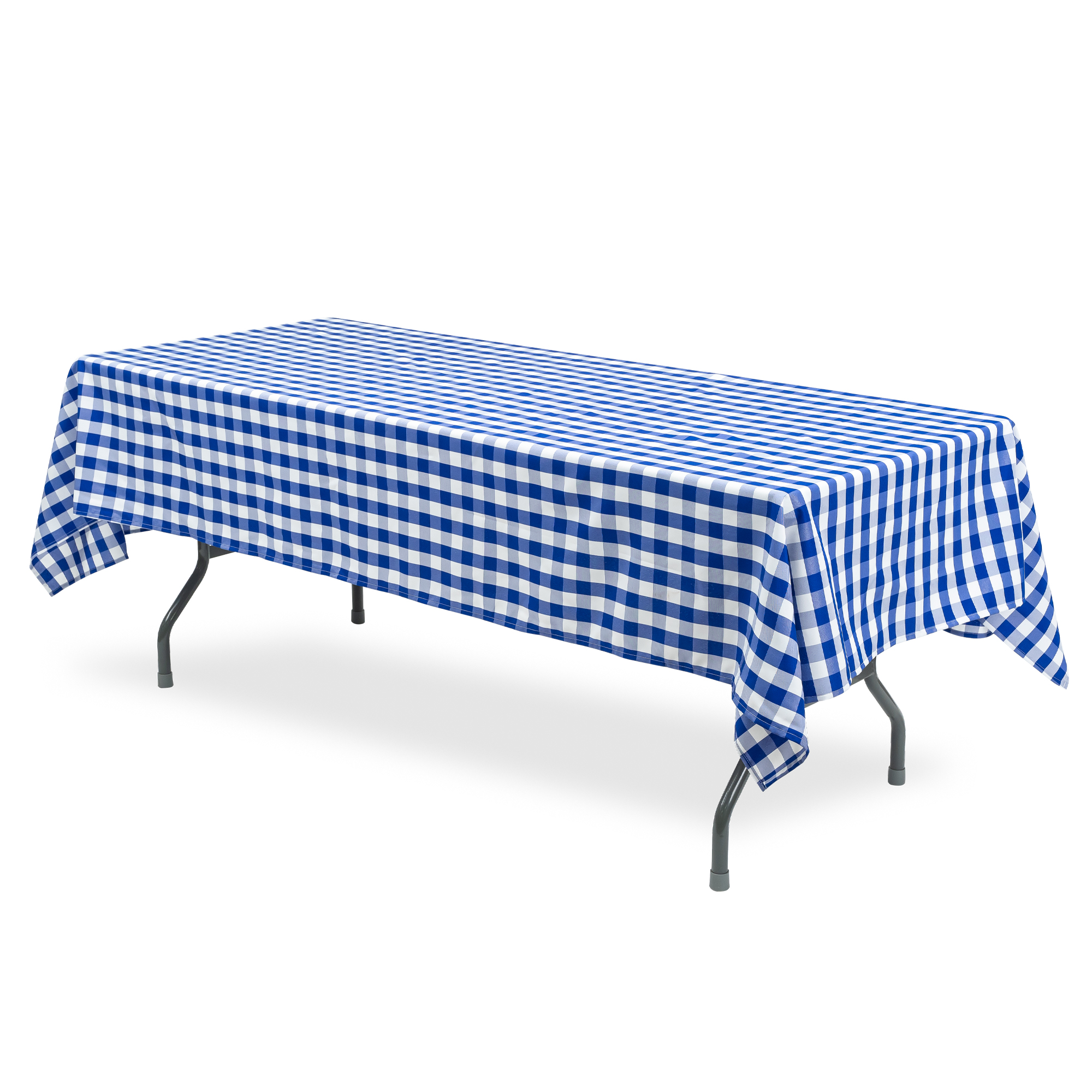 Buffalo Plaid Rectangle Polyester Table Cover 60" x 102" - Navy
