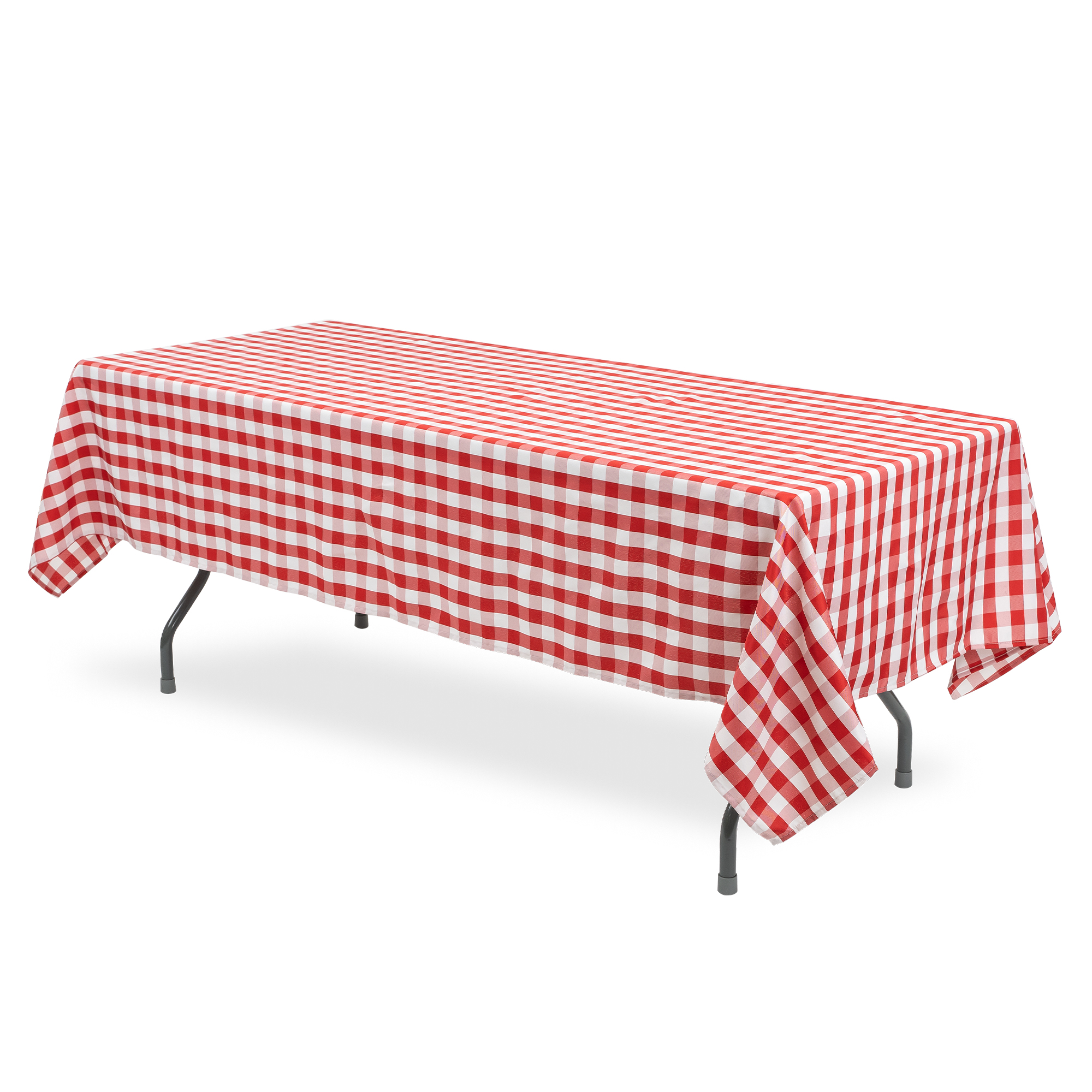 Buffalo Plaid Rectangle Polyester Table Cover 60" x 126" - Red