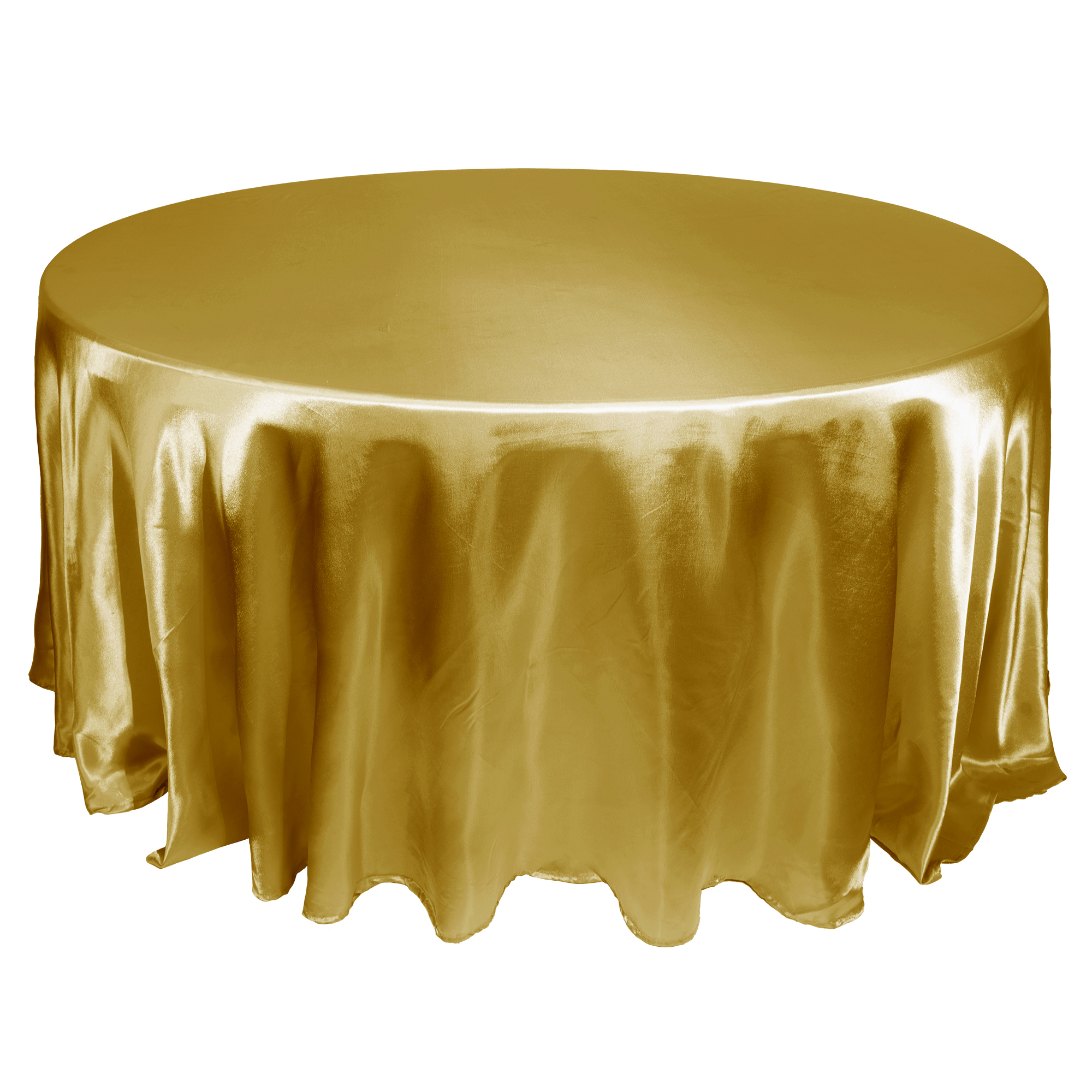 Satin Table Cover 120" Round - Gold