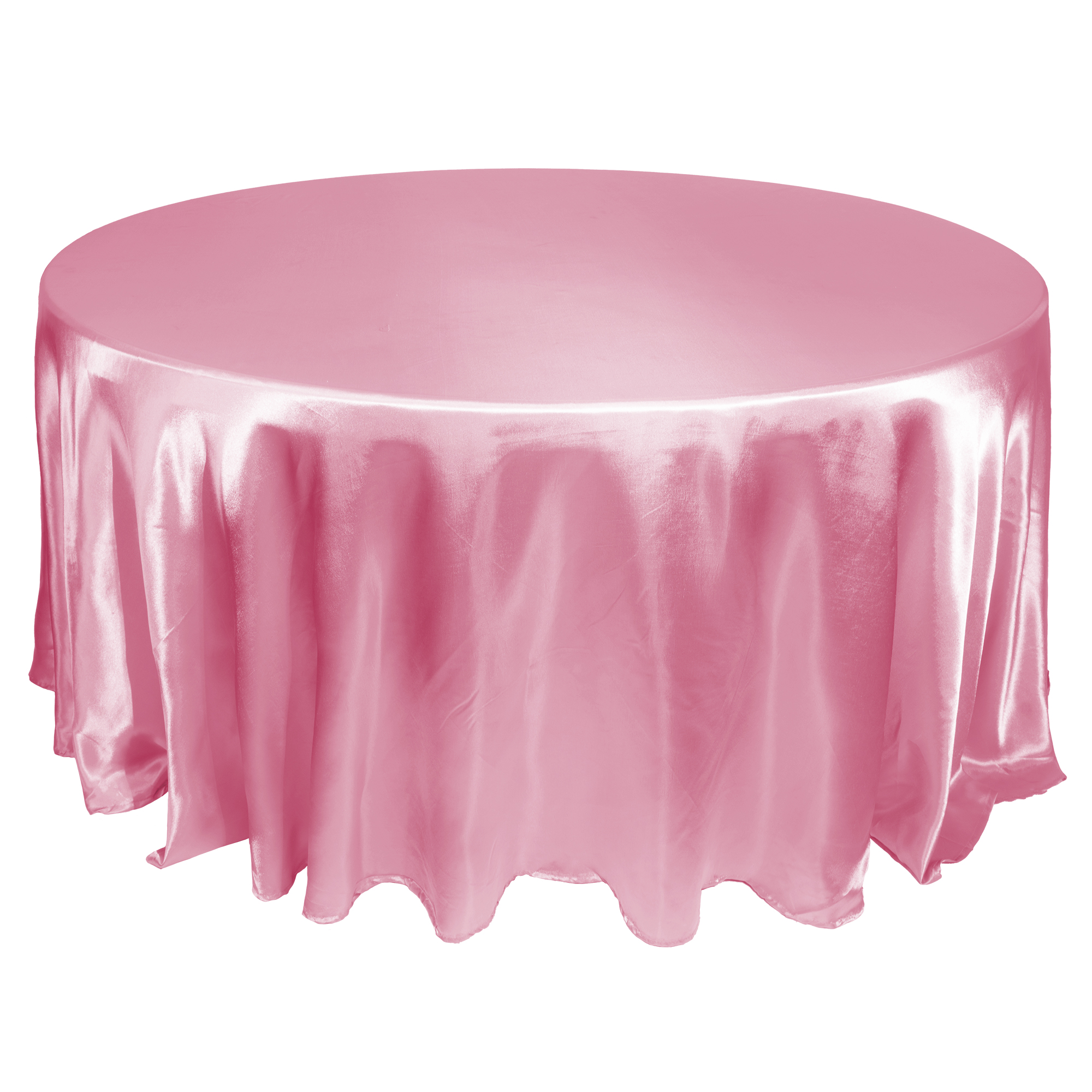 Satin Table Cover 120" Round - Pink