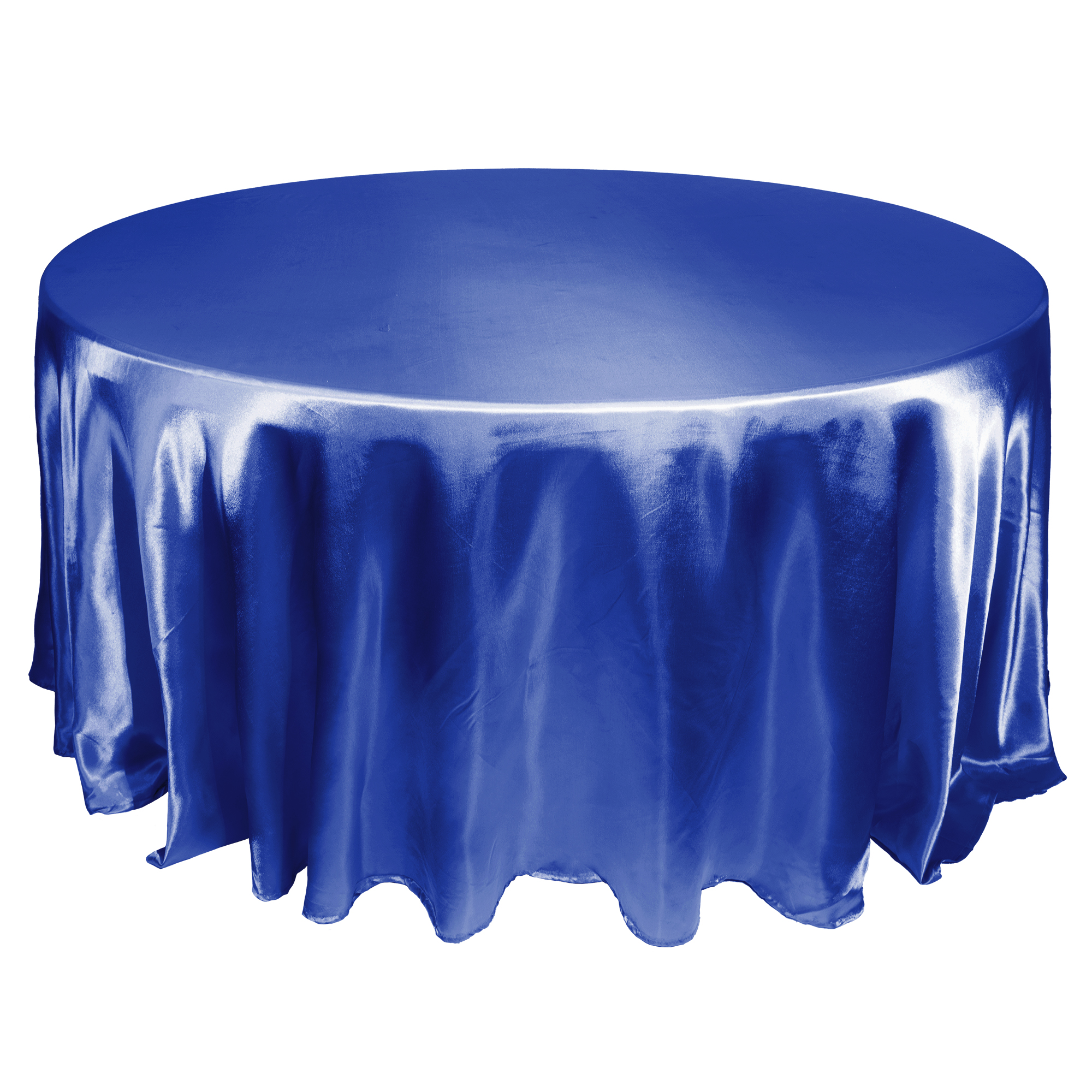 Satin Table Cover 120" Round - Royal Blue