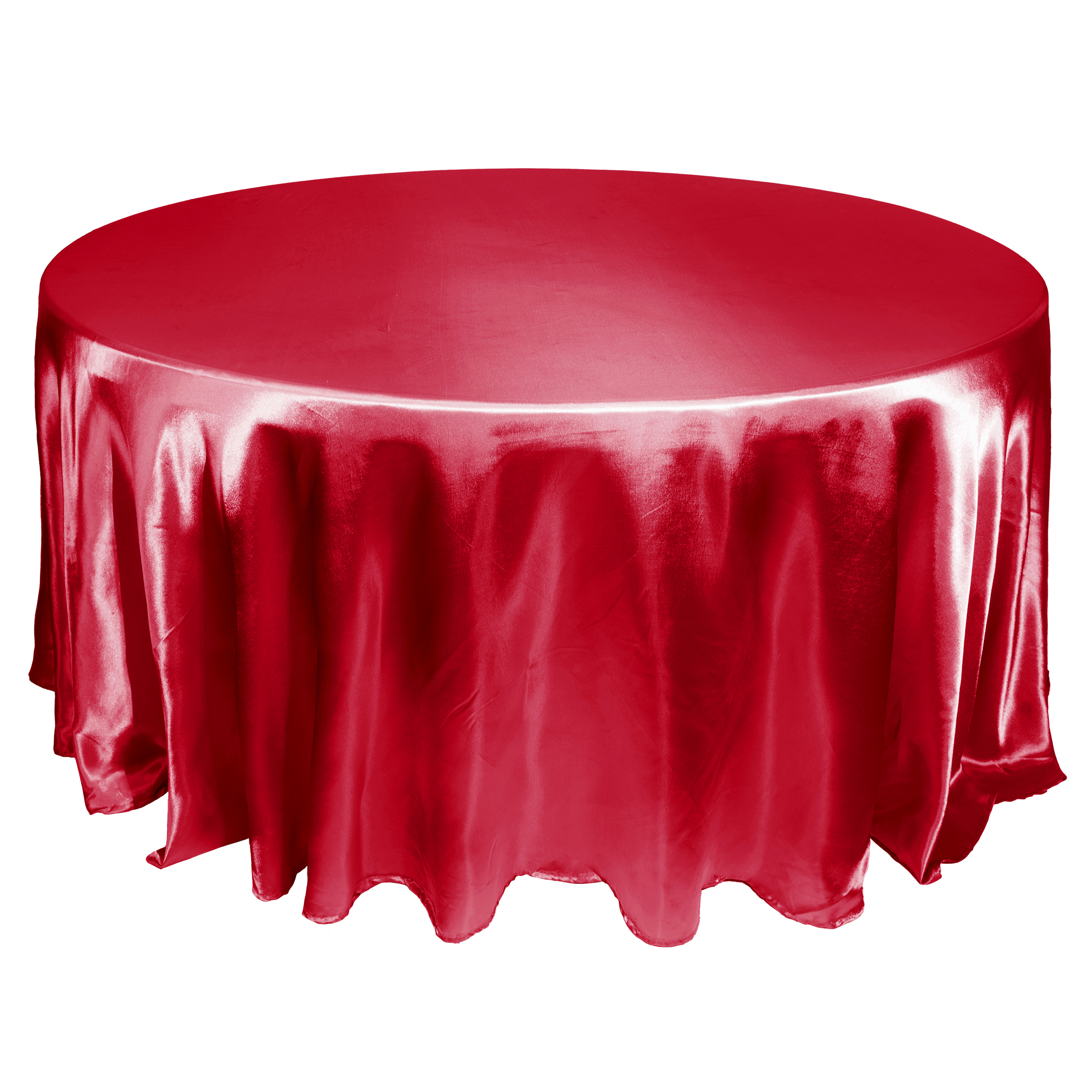 Satin Table Cover 120" Round - Red
