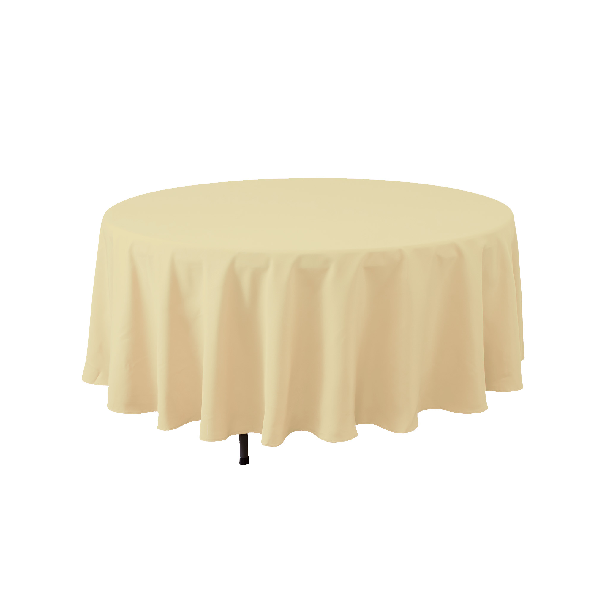Value Round Polyester Table Cover 120" - Ivory