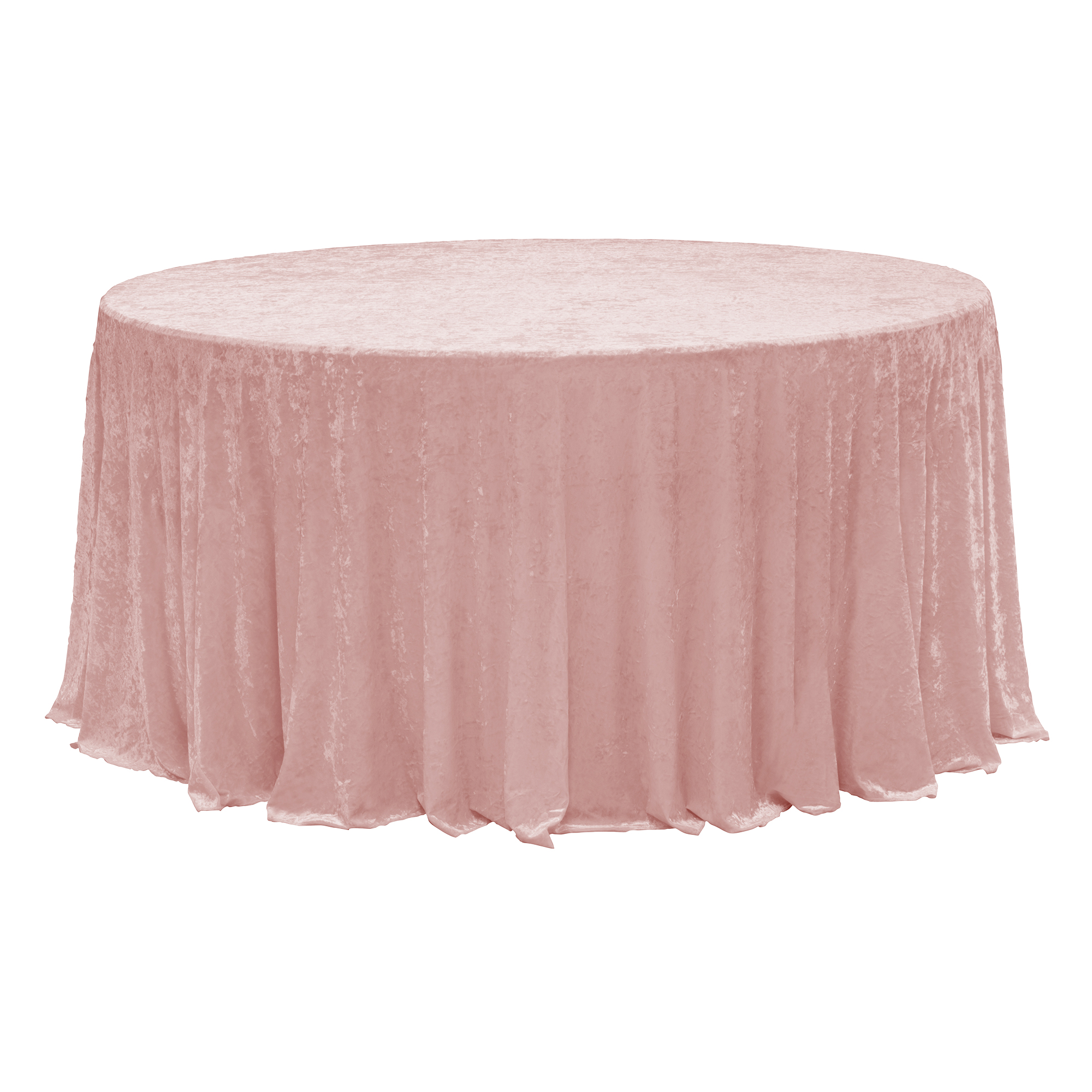 Round Velvet Table Cover 120" - Blush