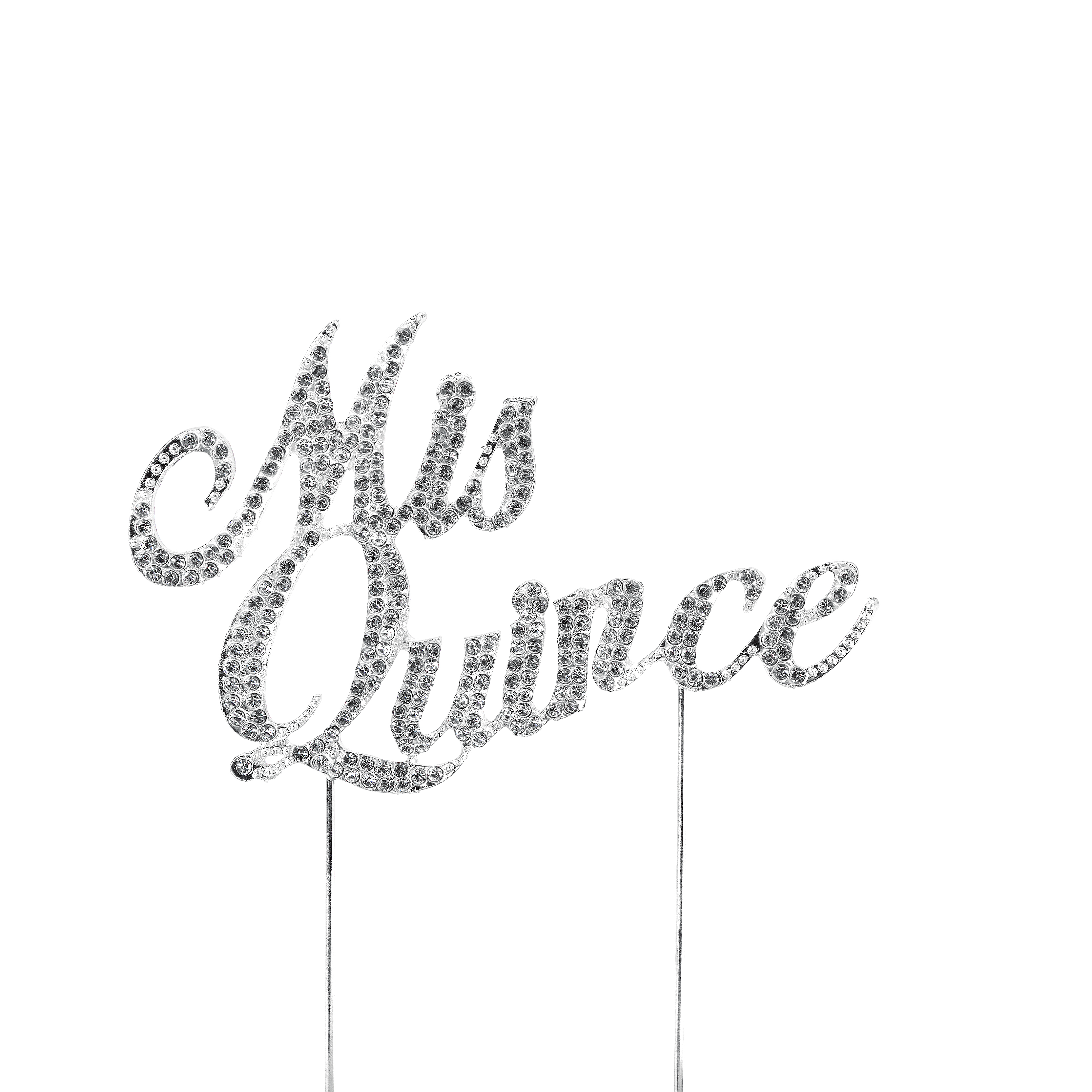 Rhinestone Cake Topper - "Mis Quince" - Silver