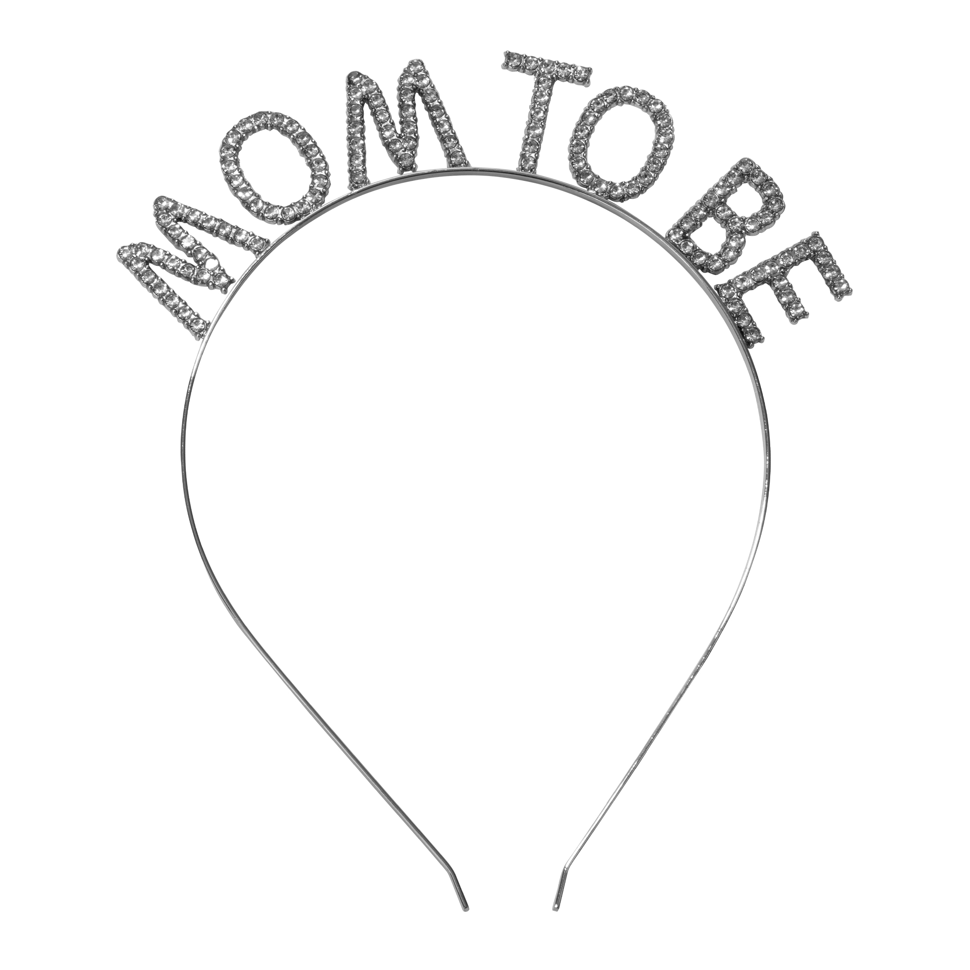 Headband "MOM TO BE" With Rhinestone 1" - Silver