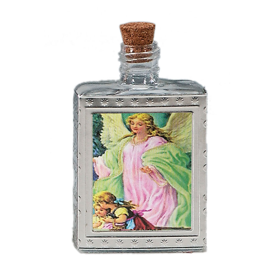 Glass Holy Water Bottle Favor Guardian Angel