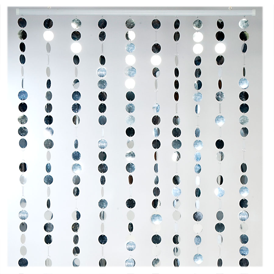 "Spangles" PVC Circles Beaded Curtain- Silver