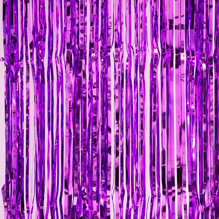 Metallic Foil Fringe Curtain 96" - Purple