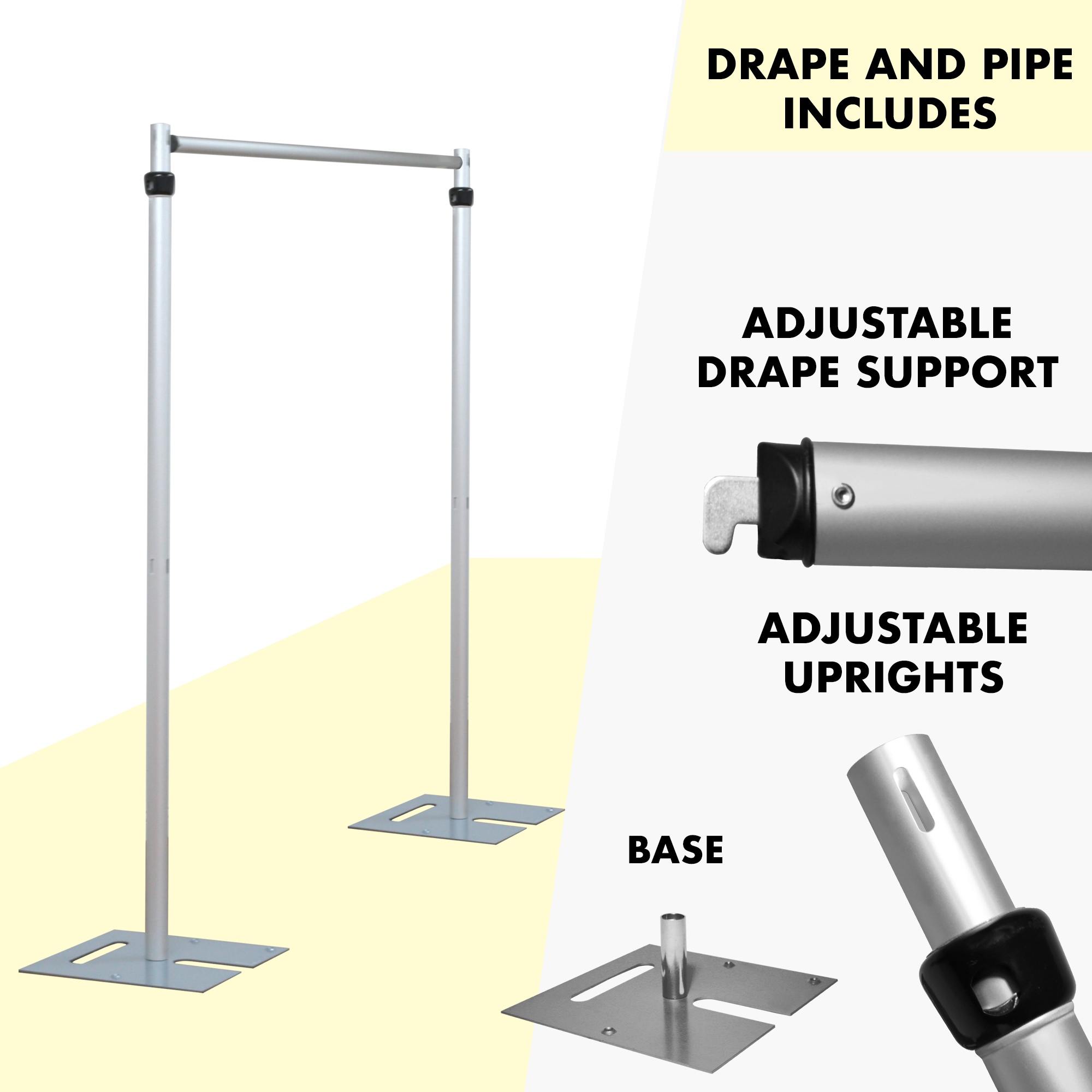 Adjustable Pipe And Drape Kit 6-10ft x 6-10ft