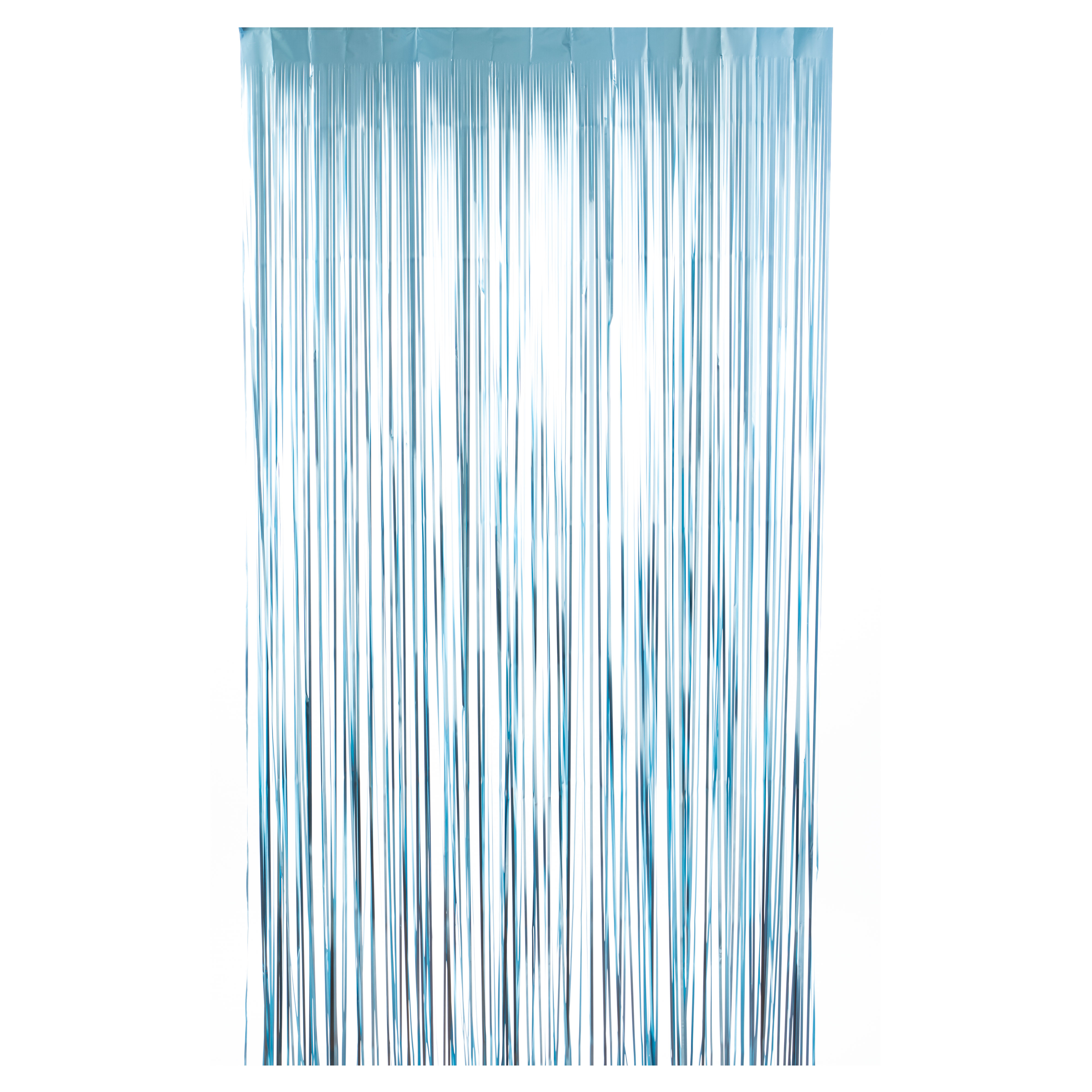Matte Foil Fringe Curtain 96" - Blue