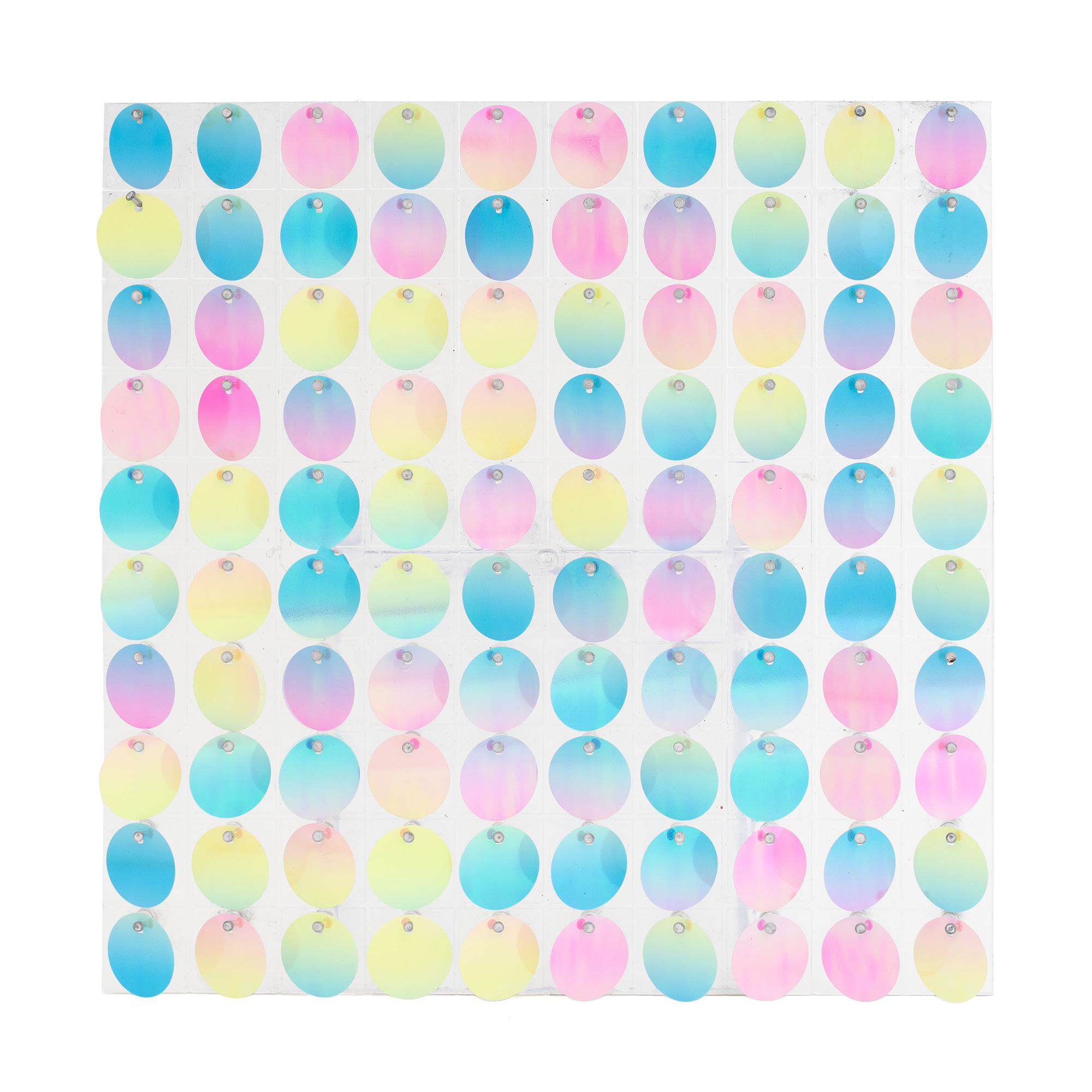 Round Clear Frame Spangle Wall Décor - Multicolor Iridescent