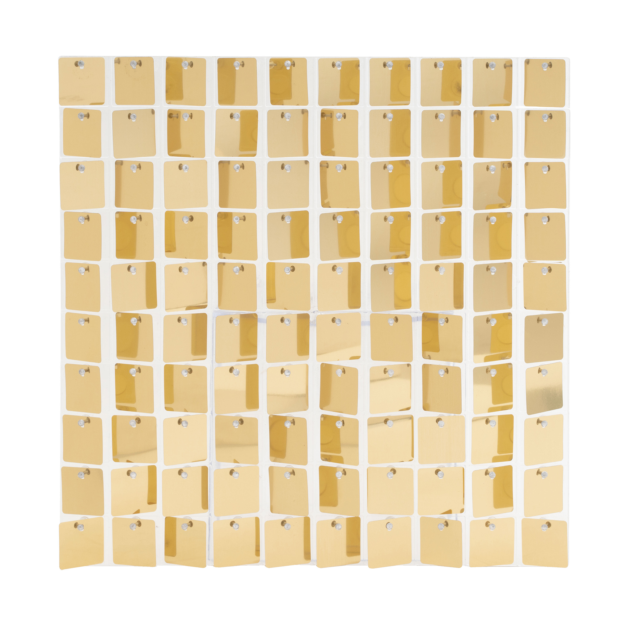 Square Clear Frame Spangle Wall Décor - Champagne