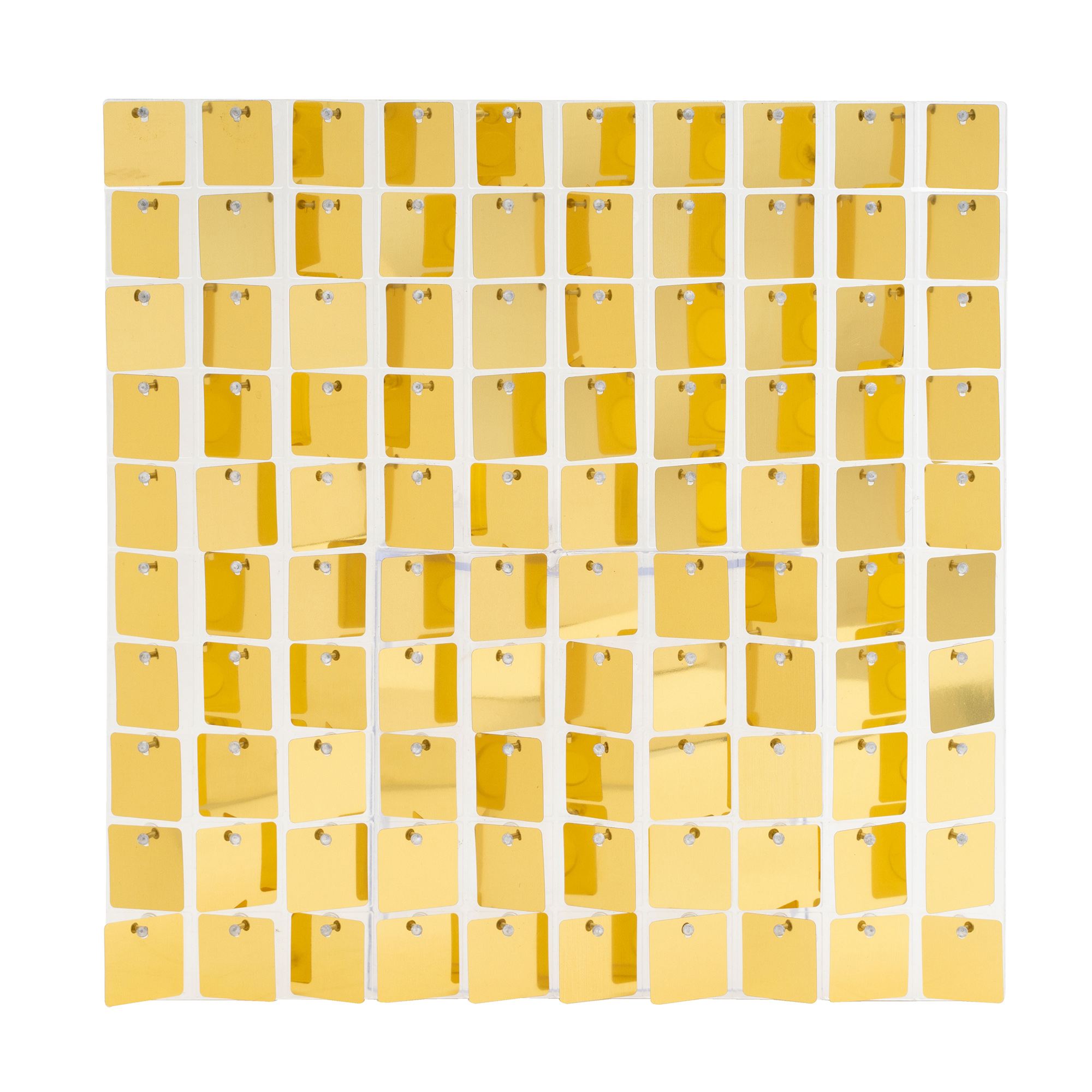 Square Clear Frame Spangle Wall Décor - Gold
