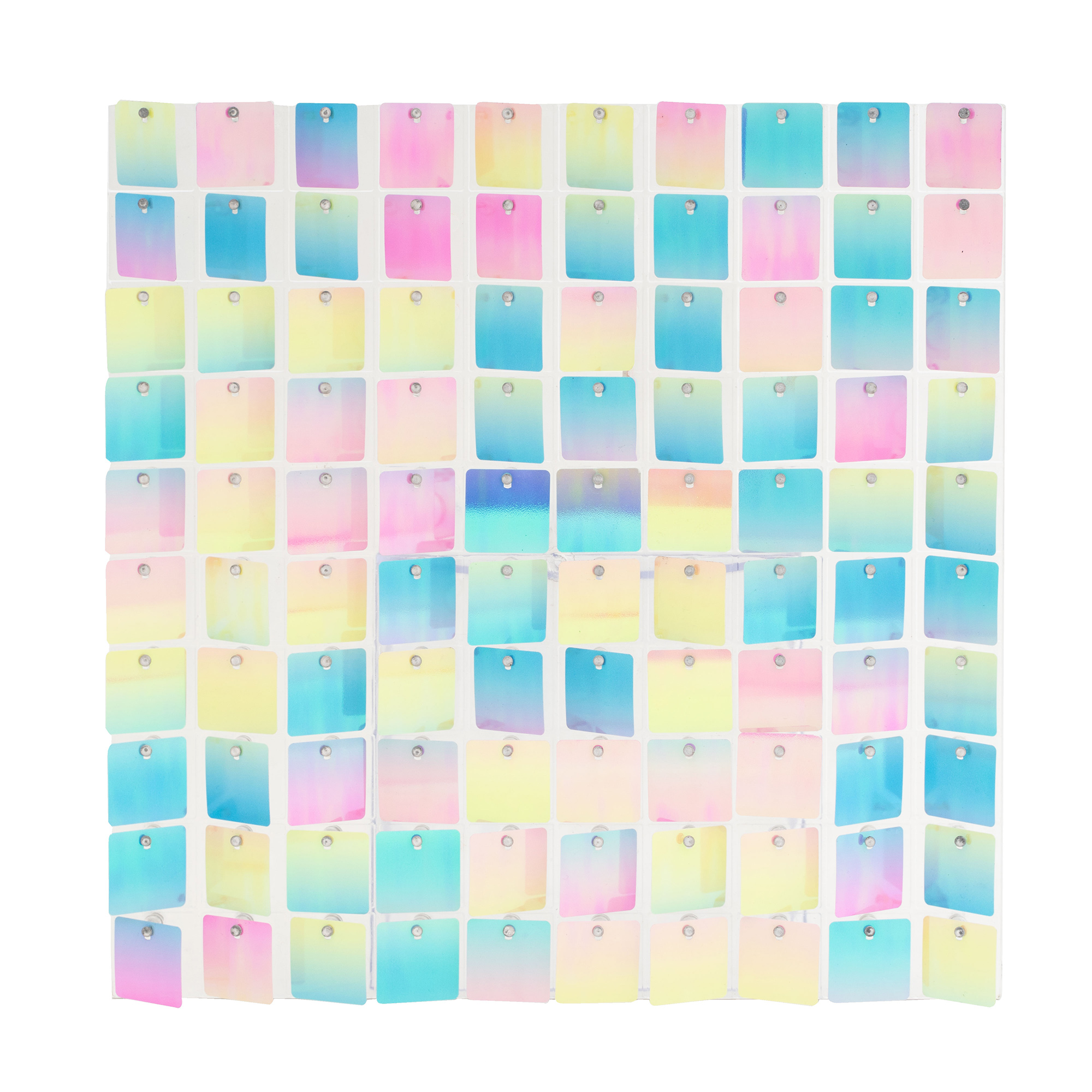 Square Clear Frame Spangle Wall Décor - Multicolor Iridescent