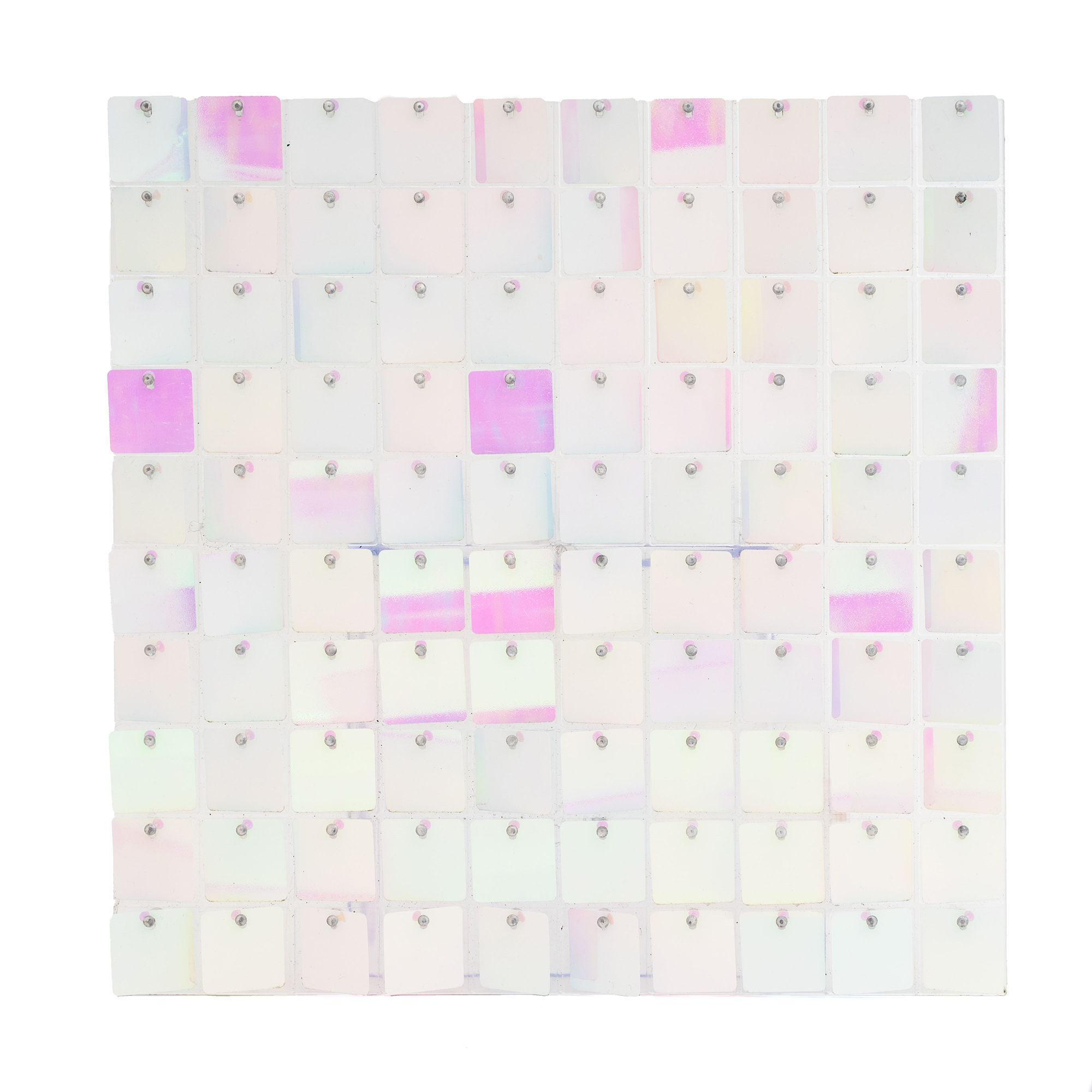 Square Clear Frame Spangle Wall Décor - Pink Iridescent